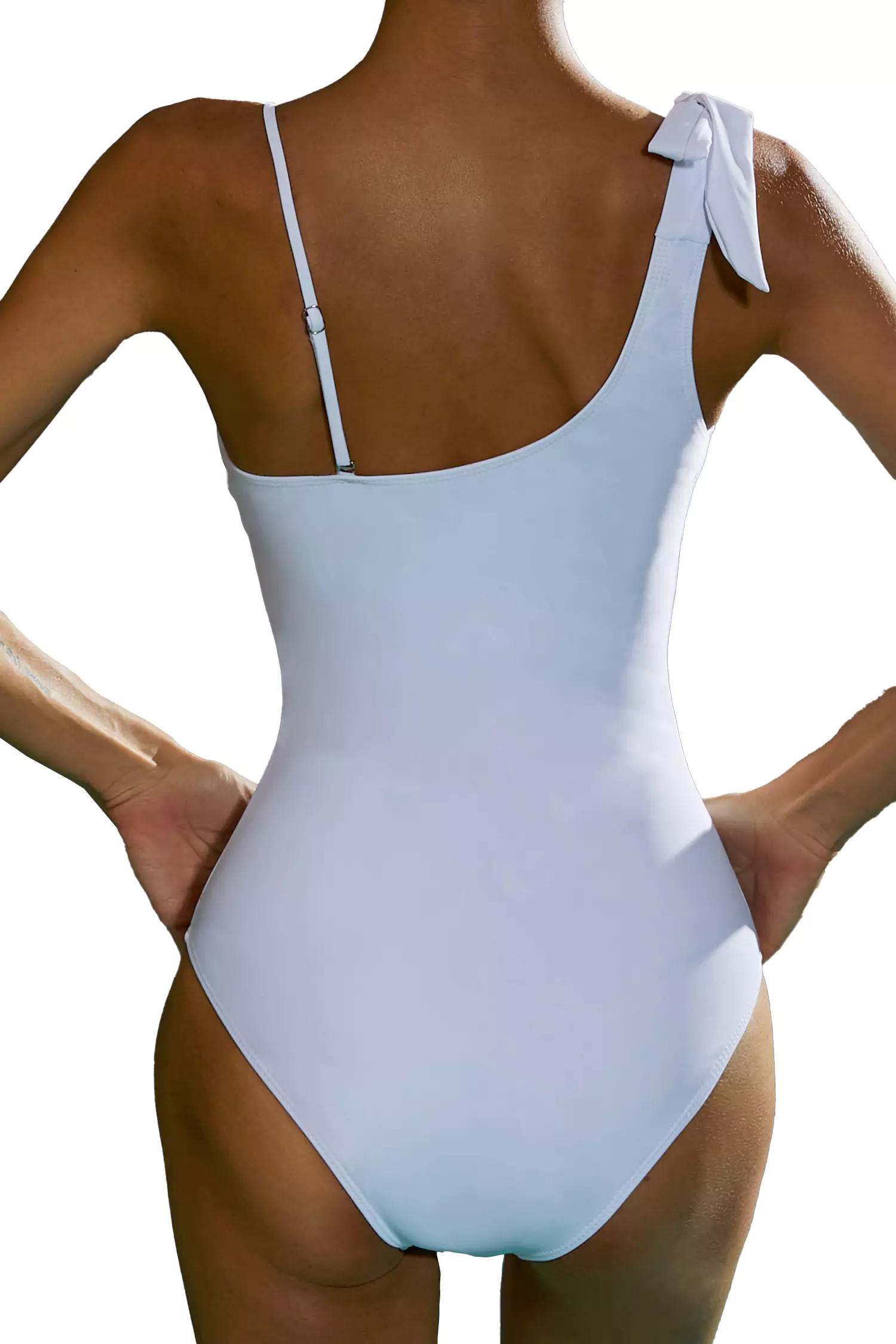 Meghan White One Strap Swimwear-CATCHALL