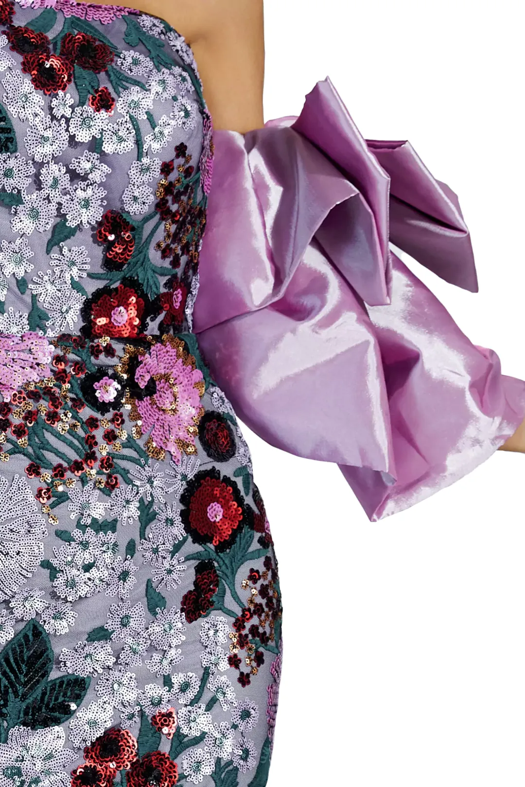 Haveli Applique Purple Hand Embroidered Dress