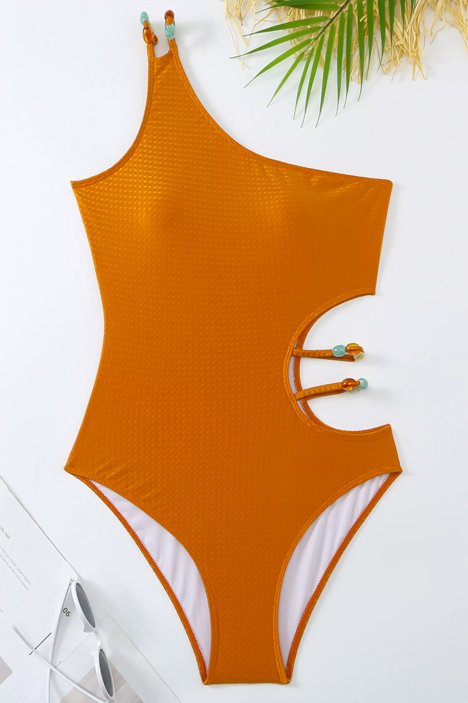 Zola Orange One Shoulder Swimwear-CATCHALL