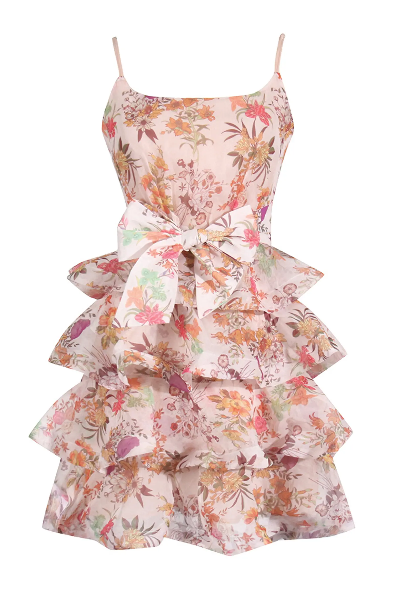Irma Floral Ruched Slip Mini Dress-CATCHALL