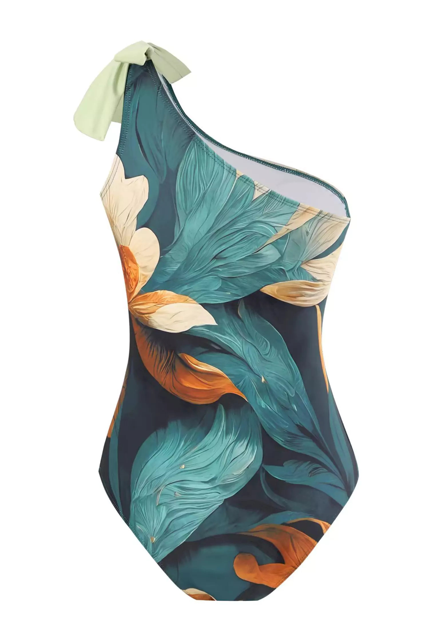 Marisol Green Flower Printed Swimwear-CATCHALL