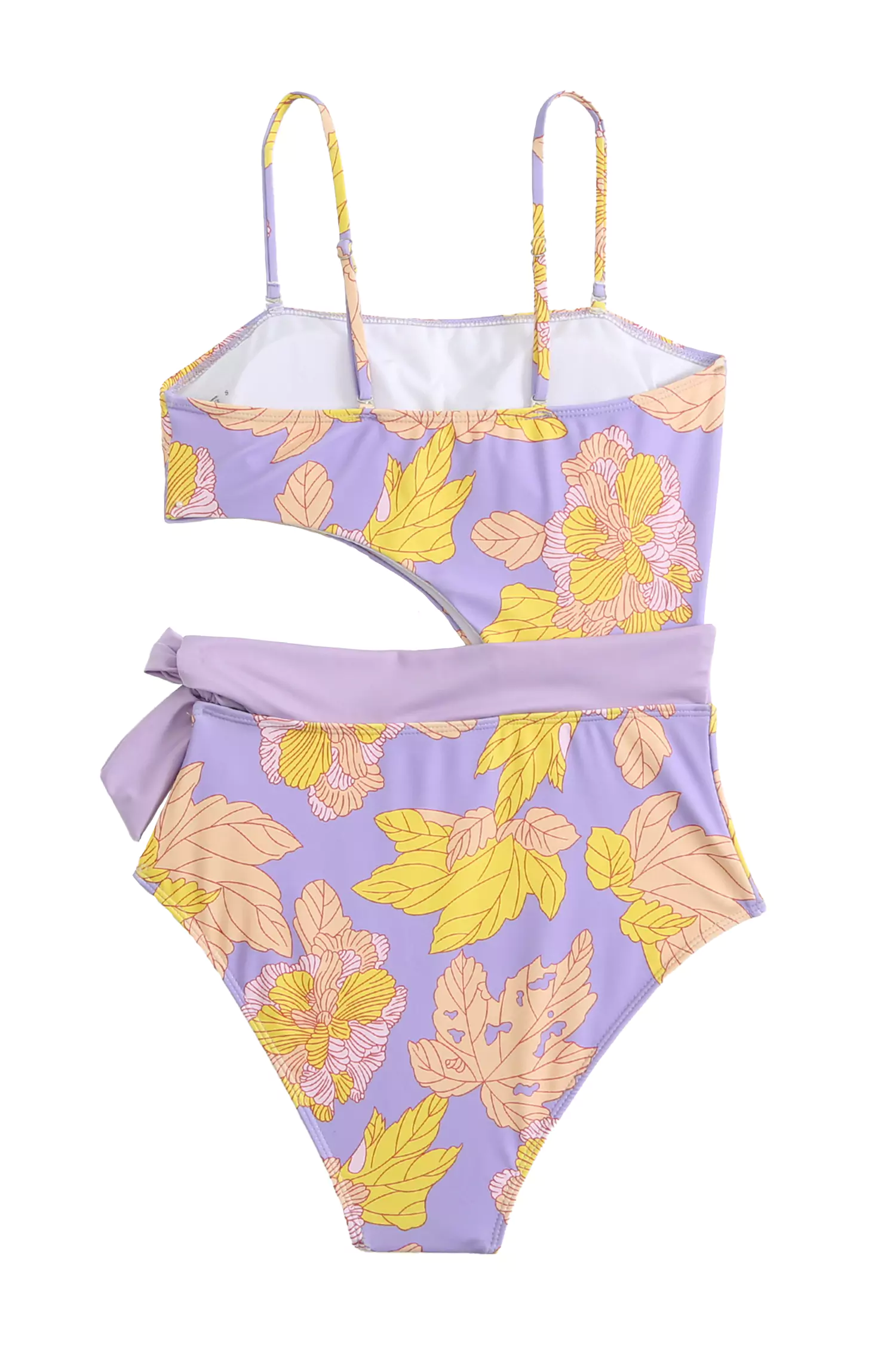 Salma Purple Flower Printed Swimwear-CATCHALL
