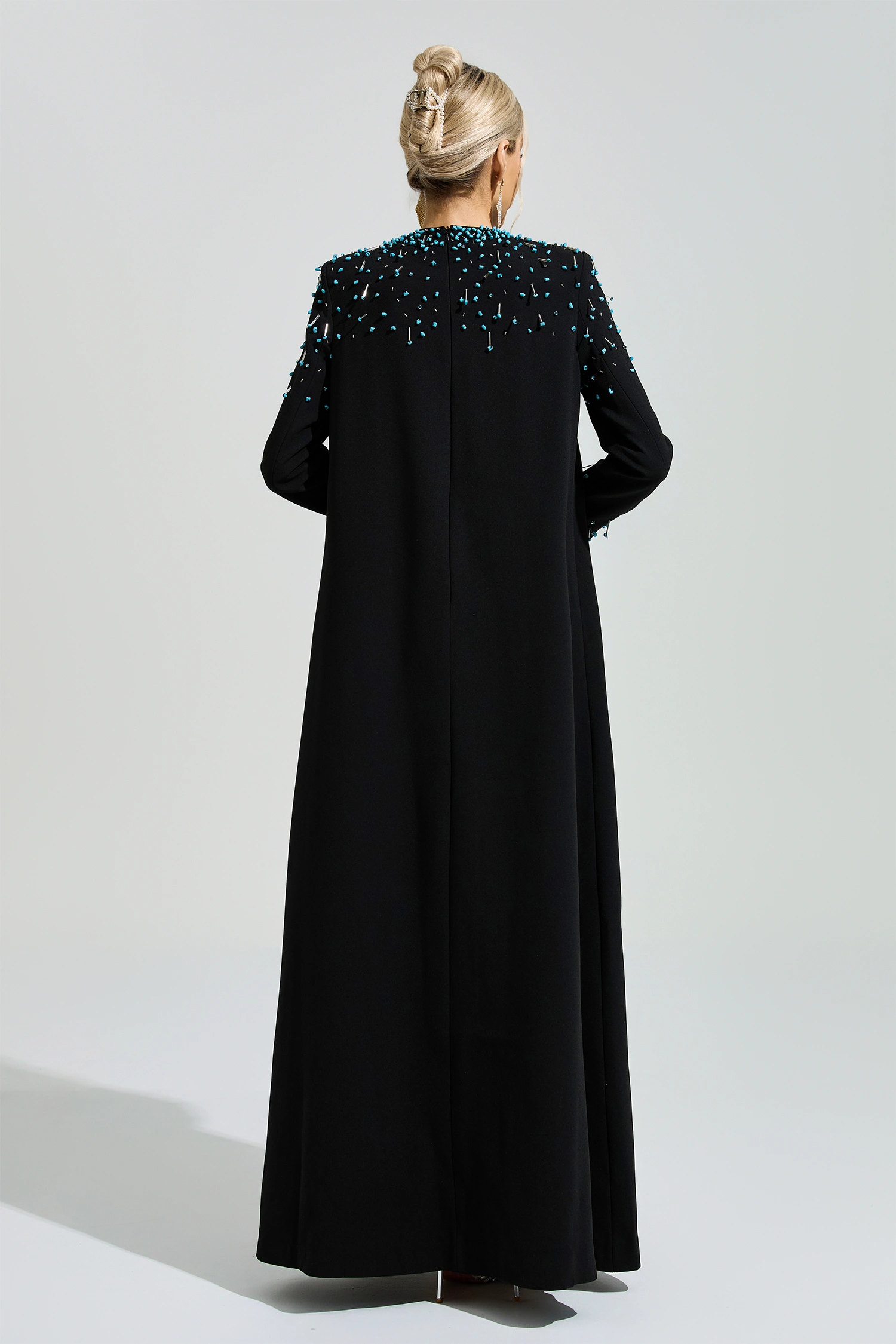 Beatrice Black Beaded Maxi Dress