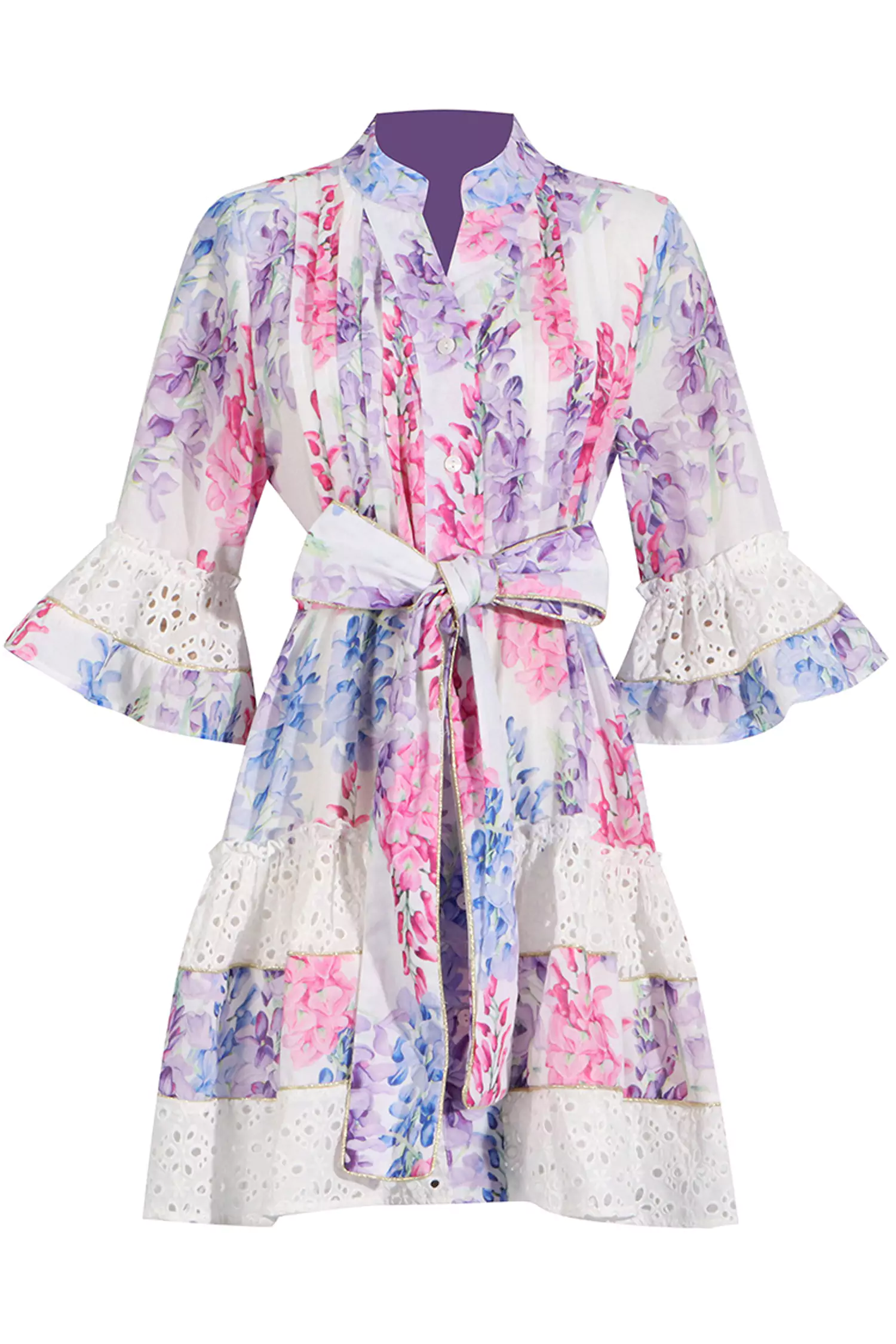 Kimora Floral Belted Mini Dress-CATCHALL