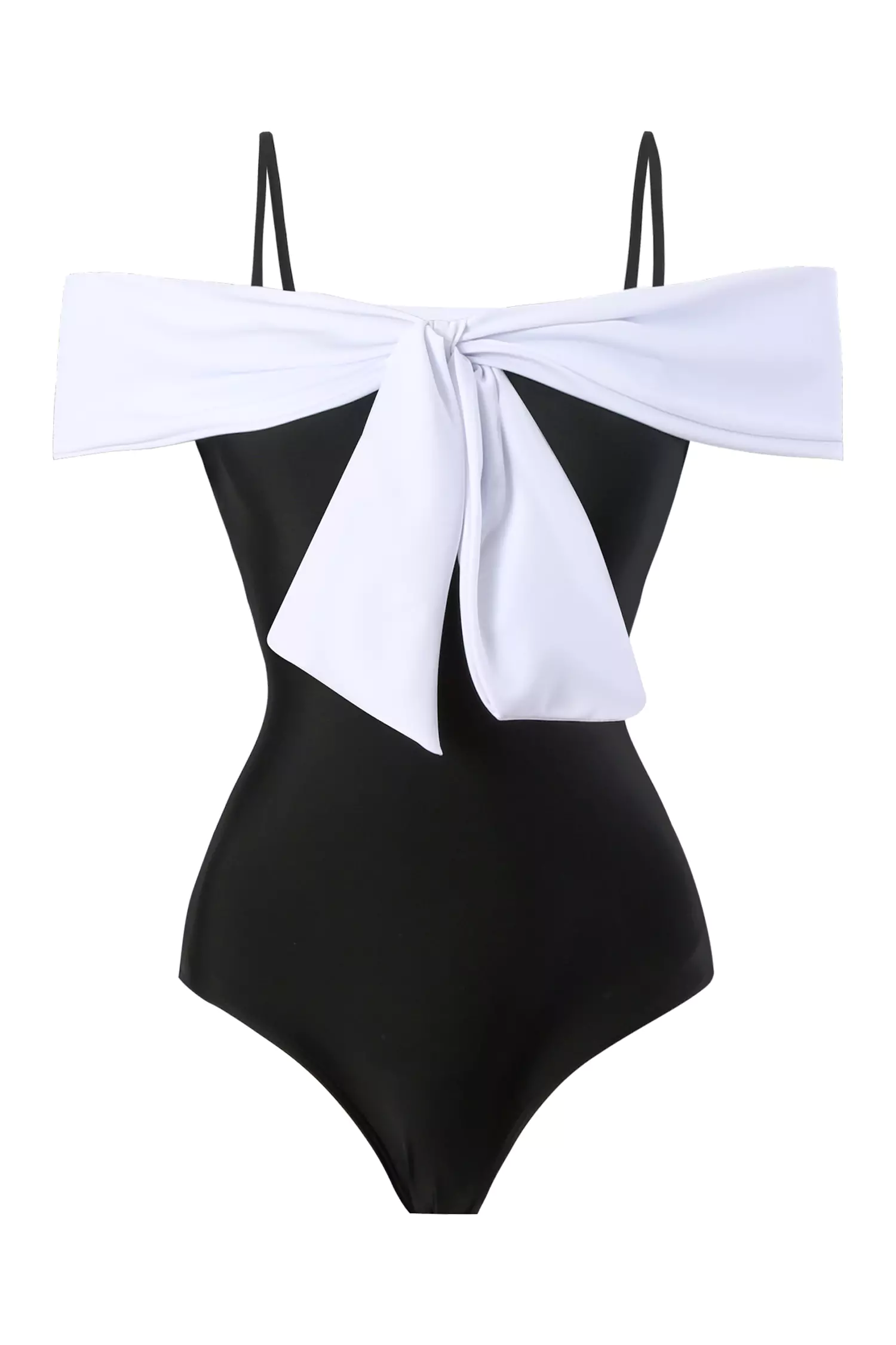 Sandra Black Bow Tie One Piece Swimwear-CATCHALL
