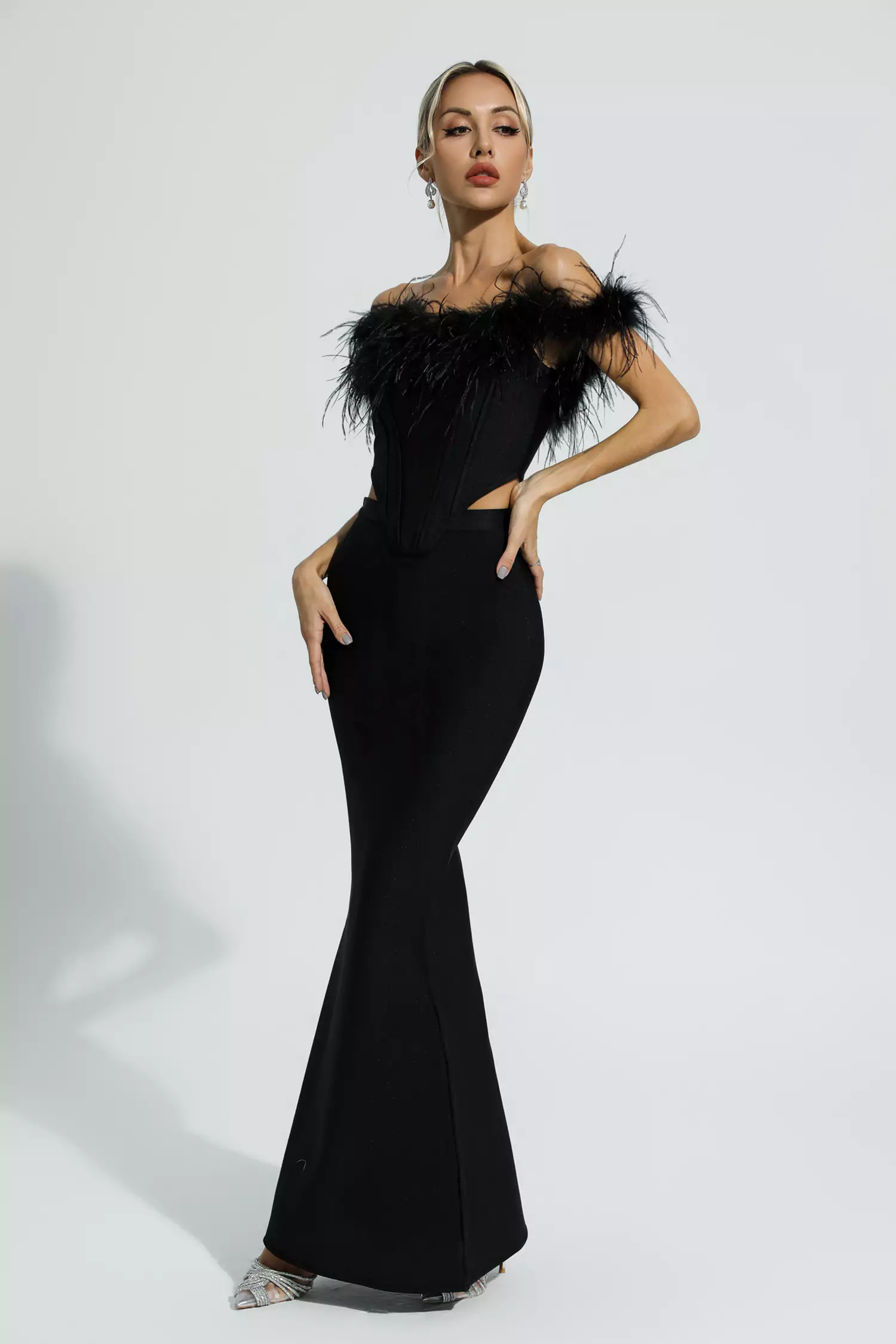 Ellianna Black Feather Bandage Set-CATCHALL