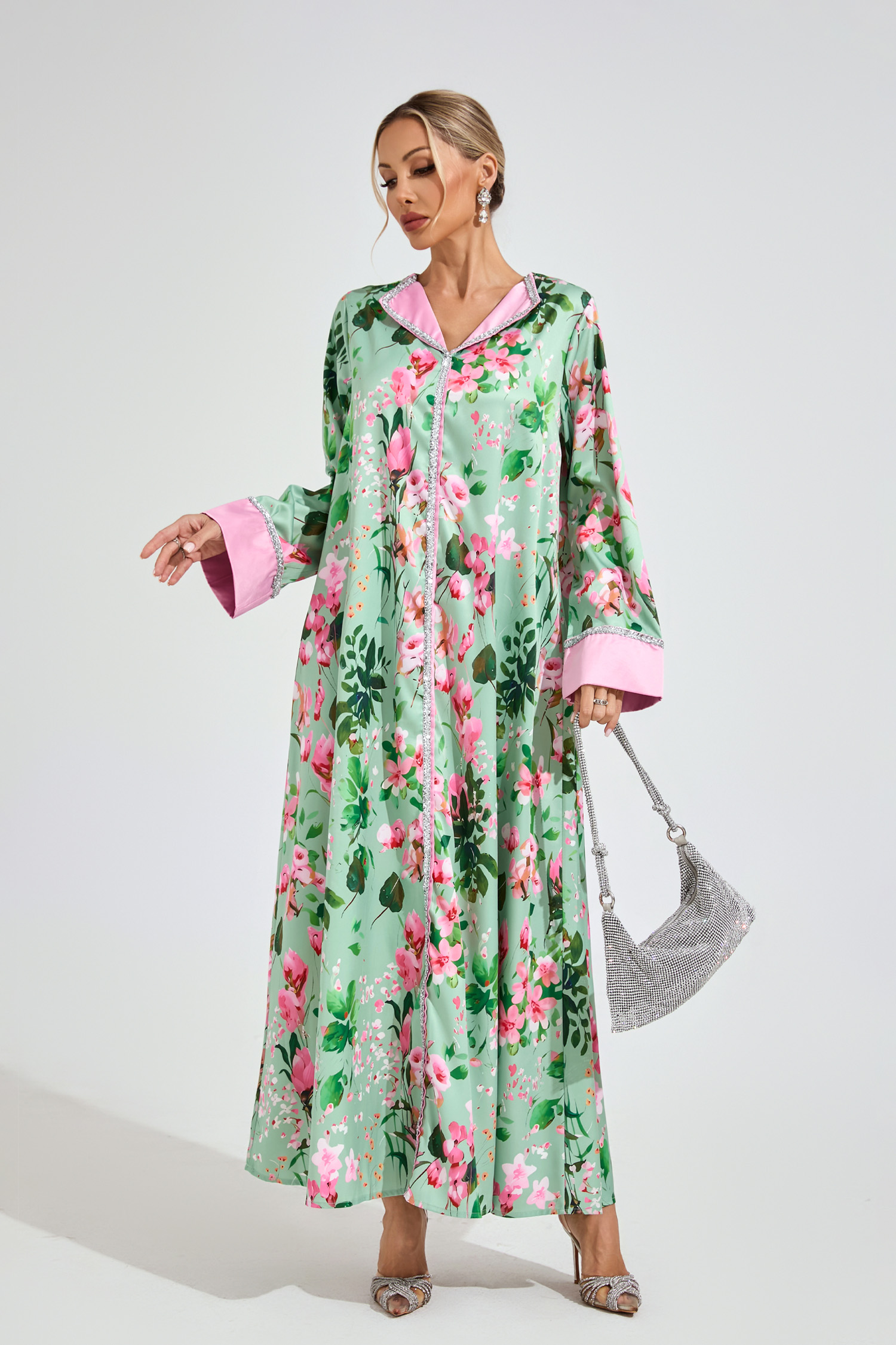 Garrison Mint Green A-line  Print Floral Dress