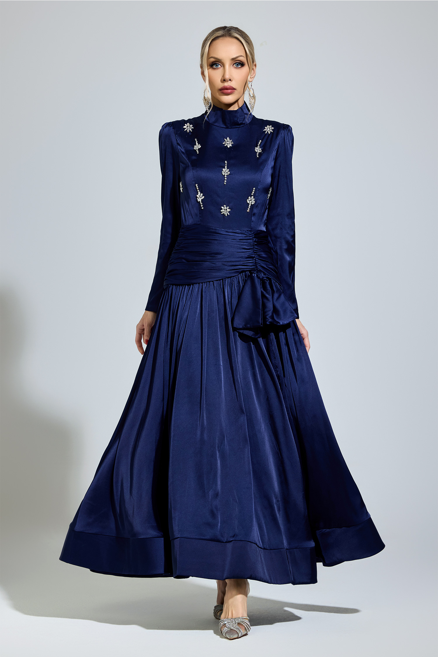 Cohen Blue Diamond Long Sleeve Dress