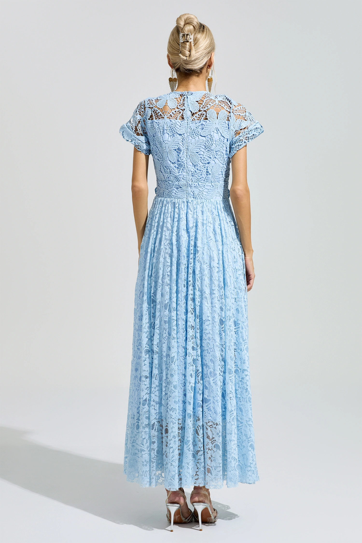Hawking Blue Lace Floral Dress