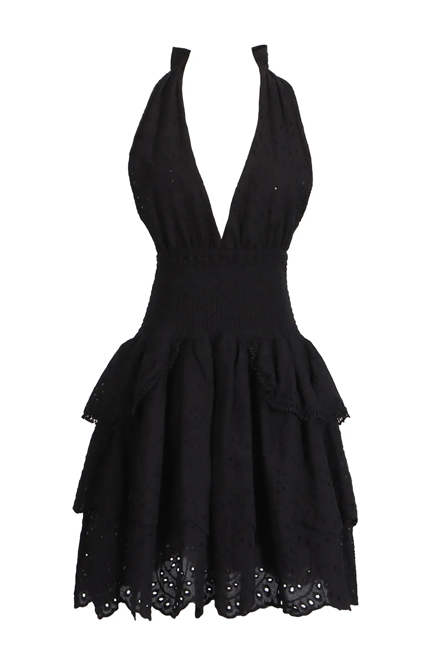 Landry Black V-neck Halter Dress-CATCHALL