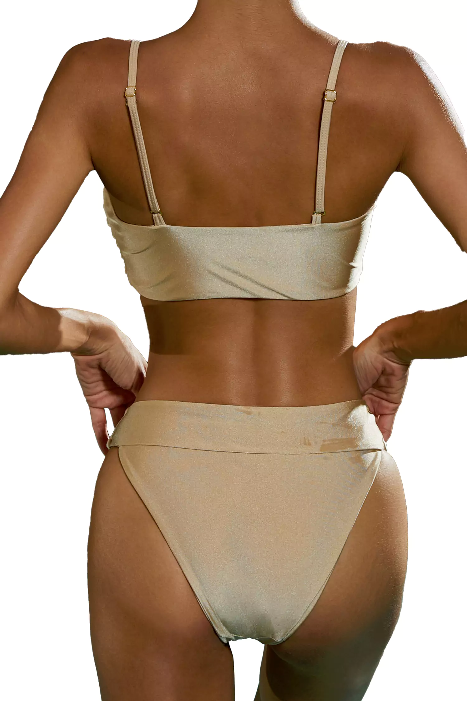 Kendall Brown Metal Bikini-CATCHALL