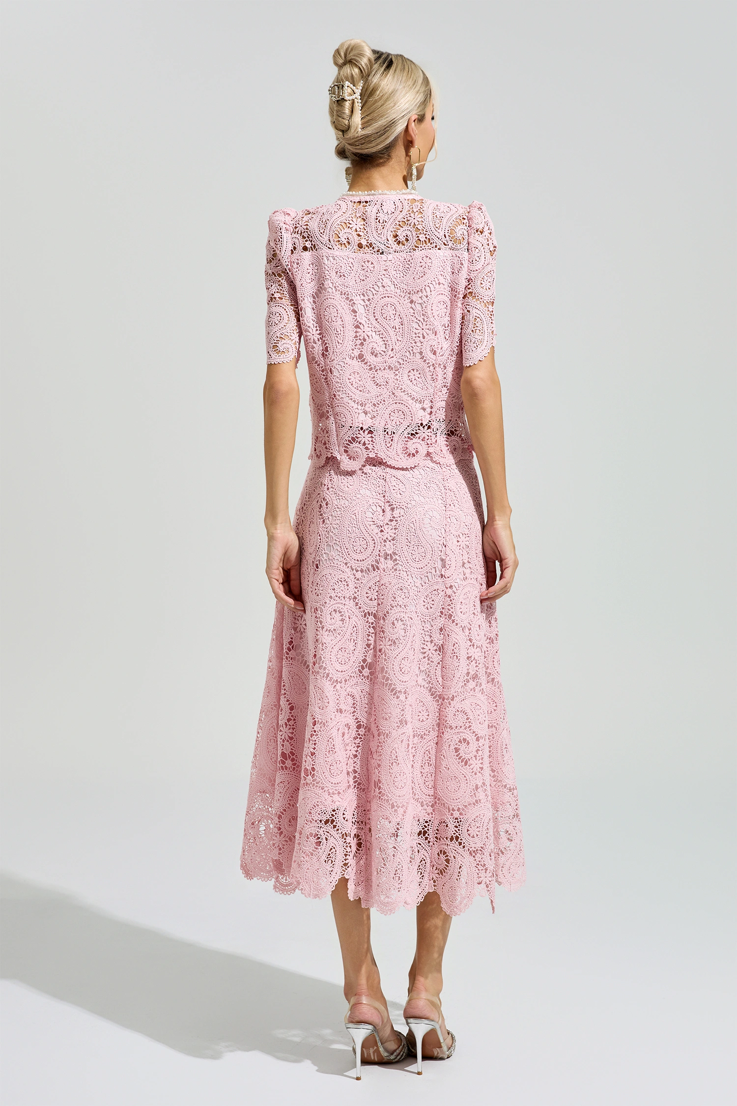 Calvin Pink Lace Two Piece Set