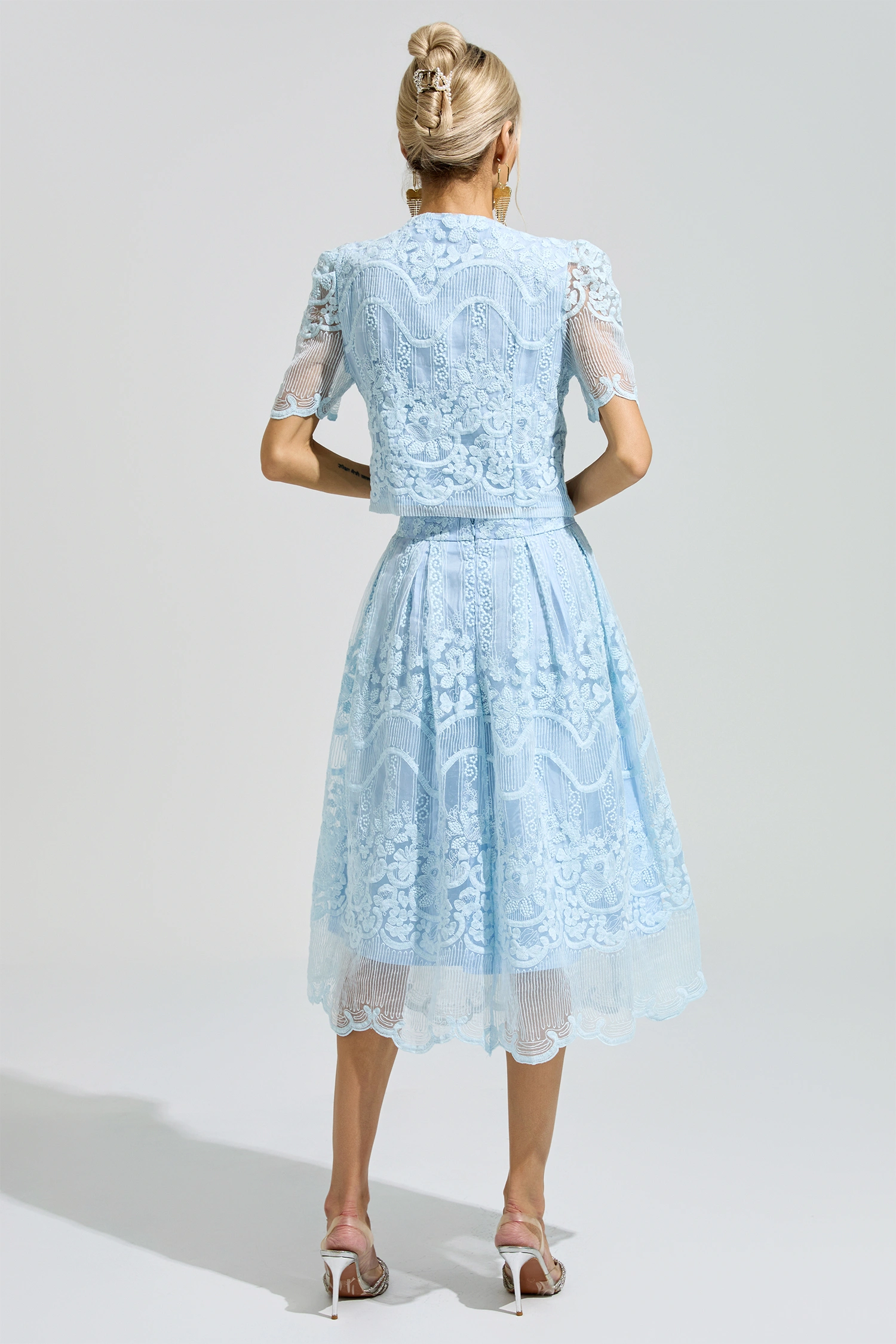 Gandhi Blue Lace Pearl Set