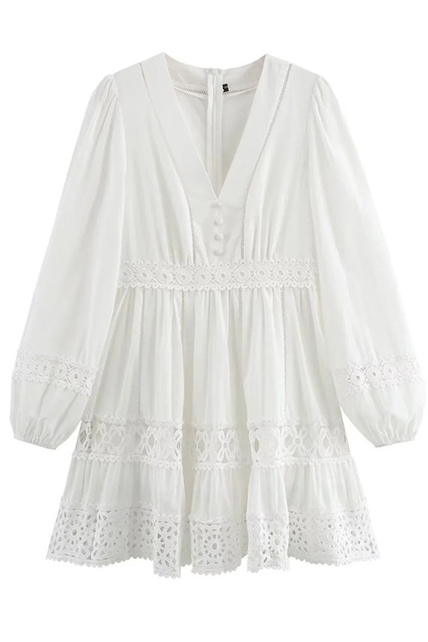 Kyle White Cut Out Long Sleeve Dress