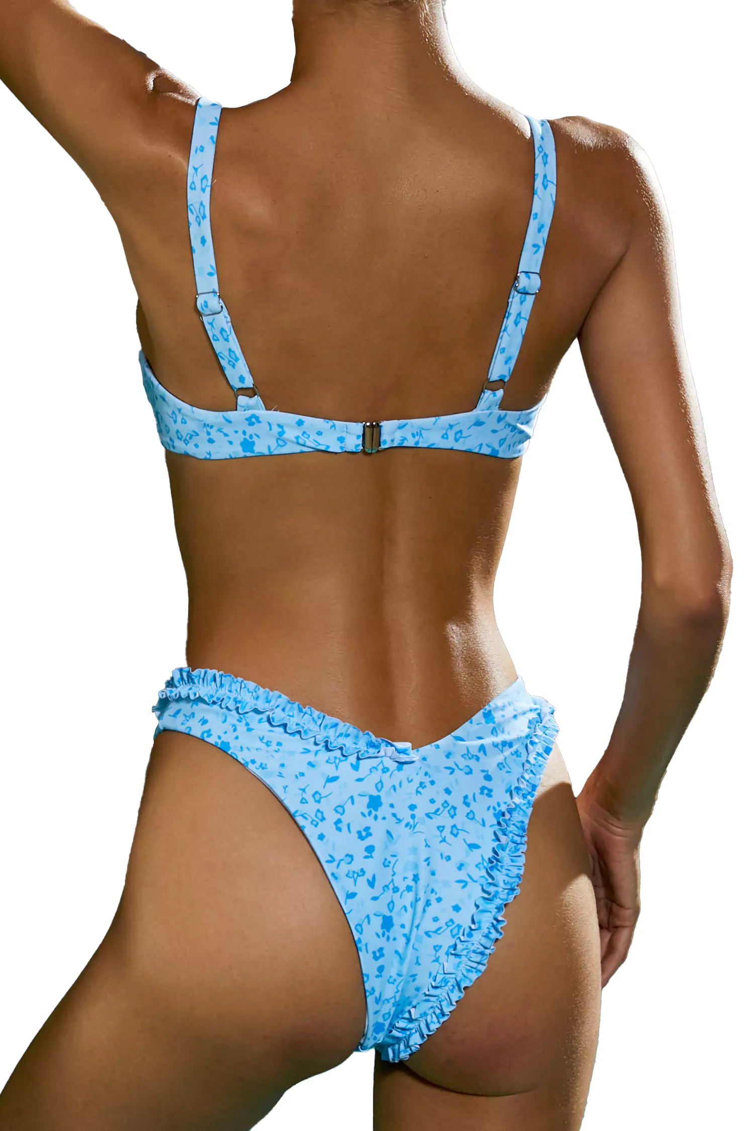 Giavanna Blue Ruched Printed Bikini-CATCHALL