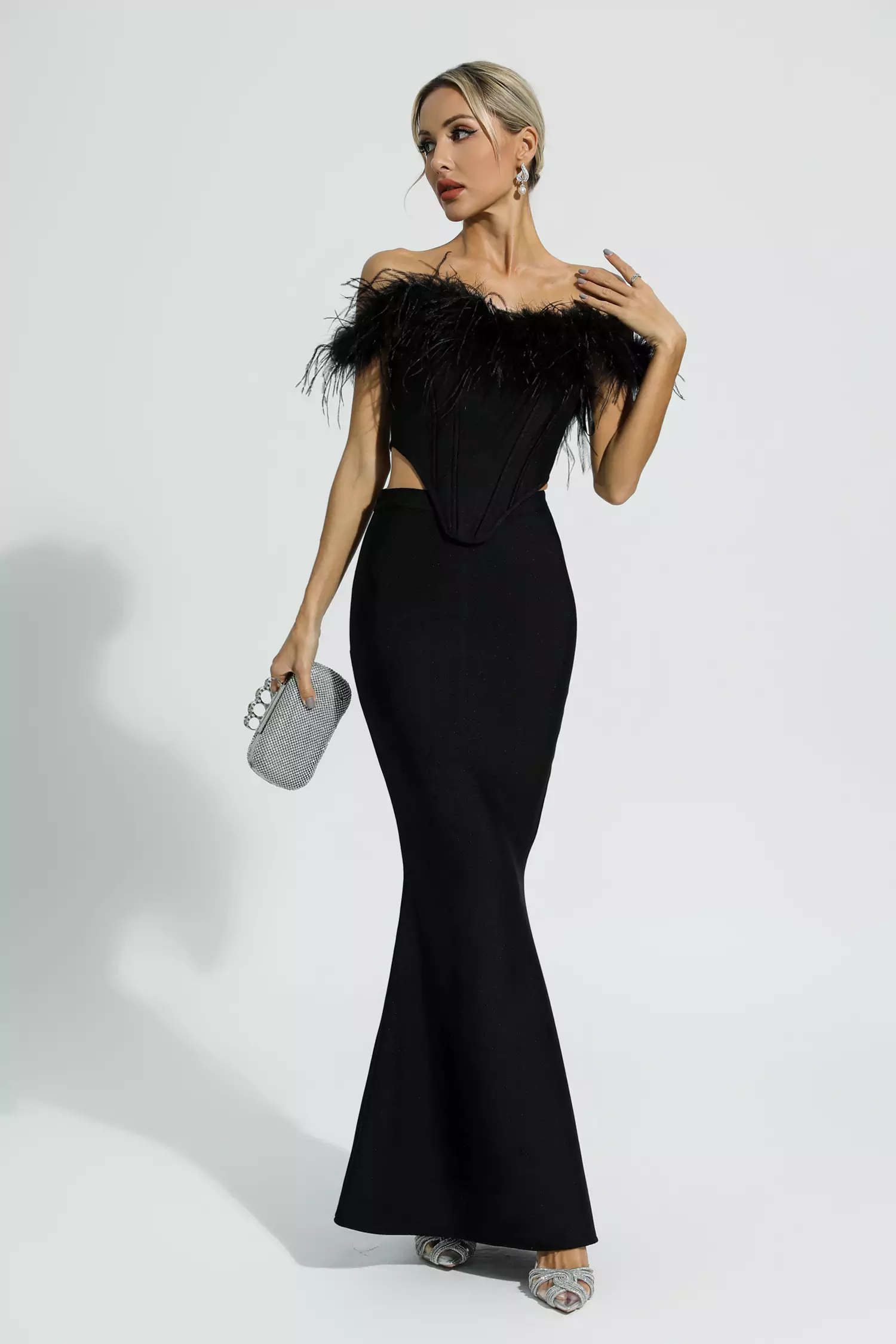 Ellianna Black Feather Bandage Set-CATCHALL