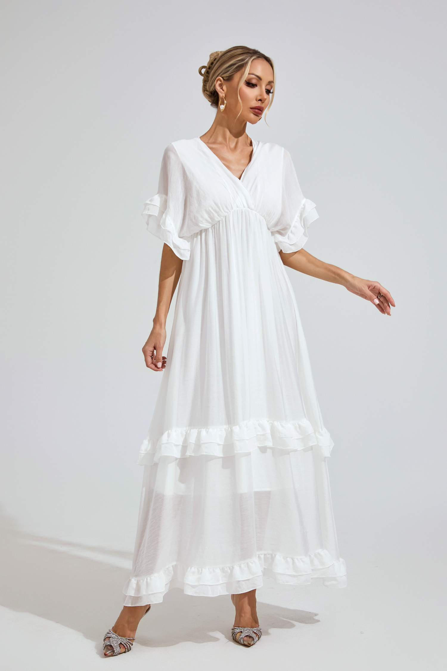Axton White A-line Skater Dress