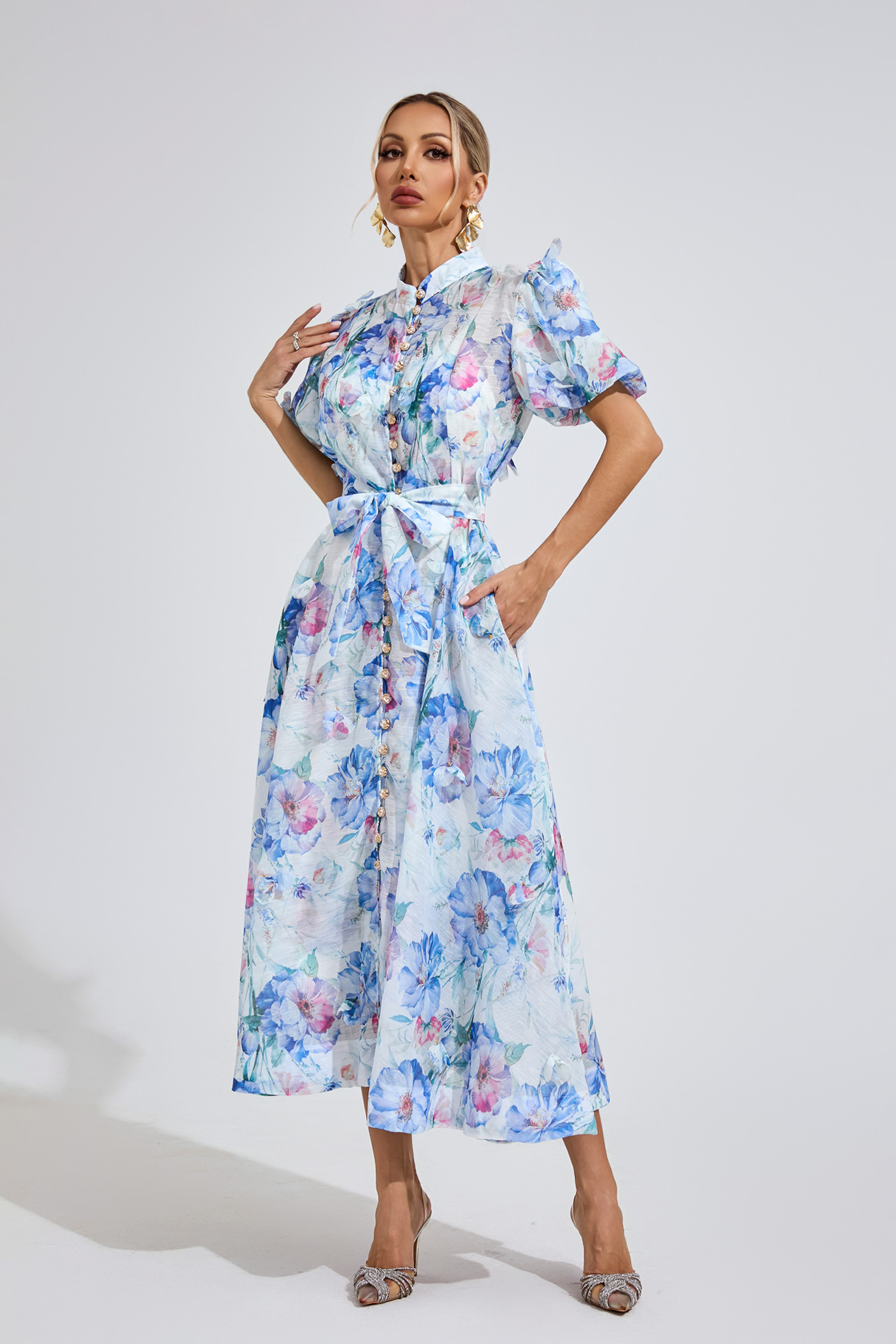 Dawson Cambridge Blue Corset Midi Dress