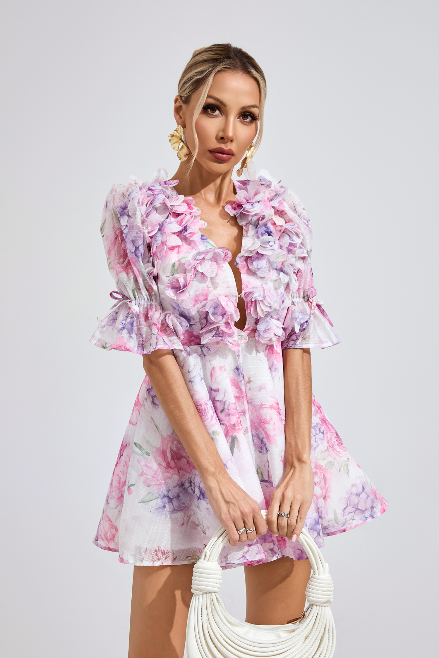 Lane Floral Corset Short Dress