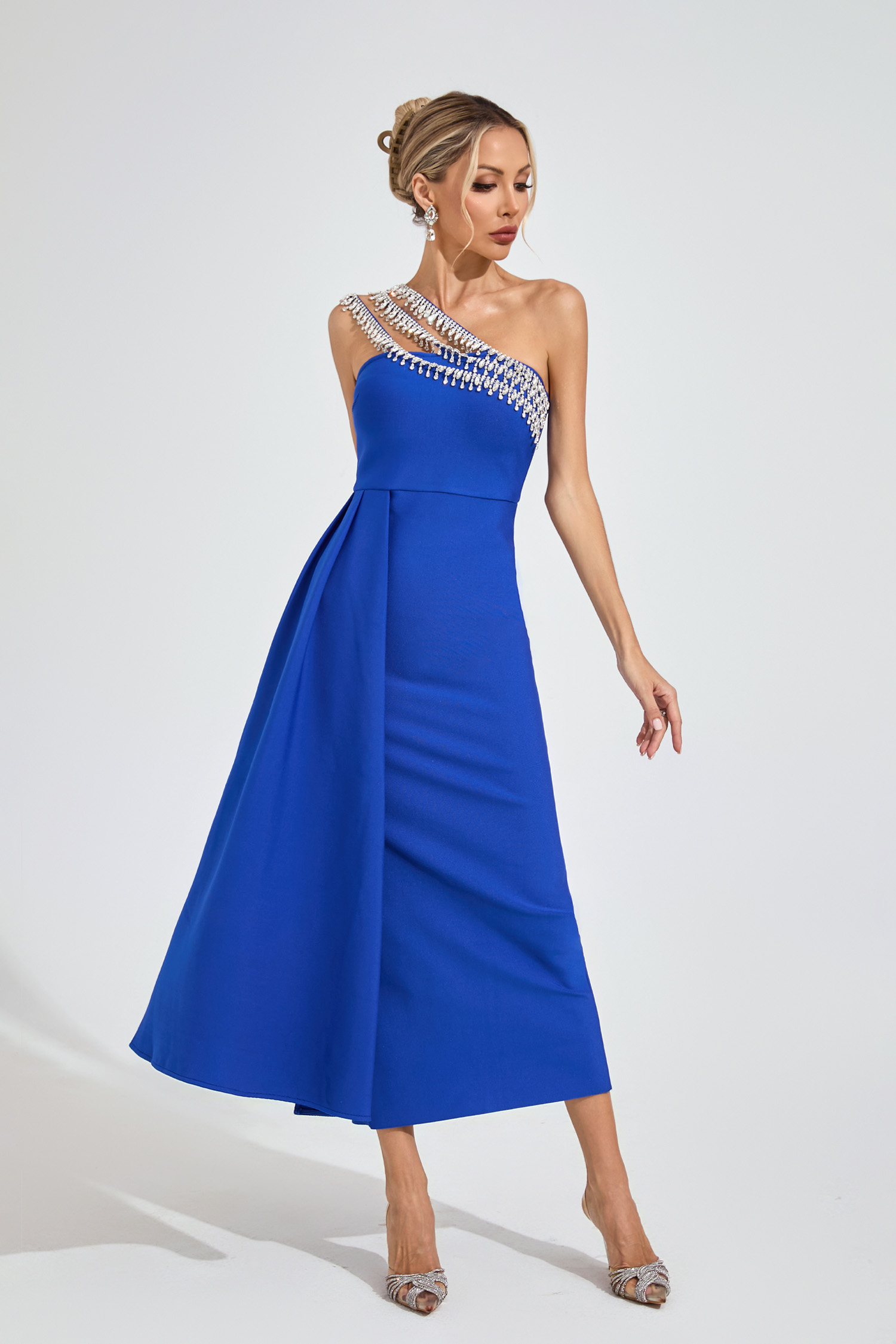 Flo Blue Strapless Diamond Dress