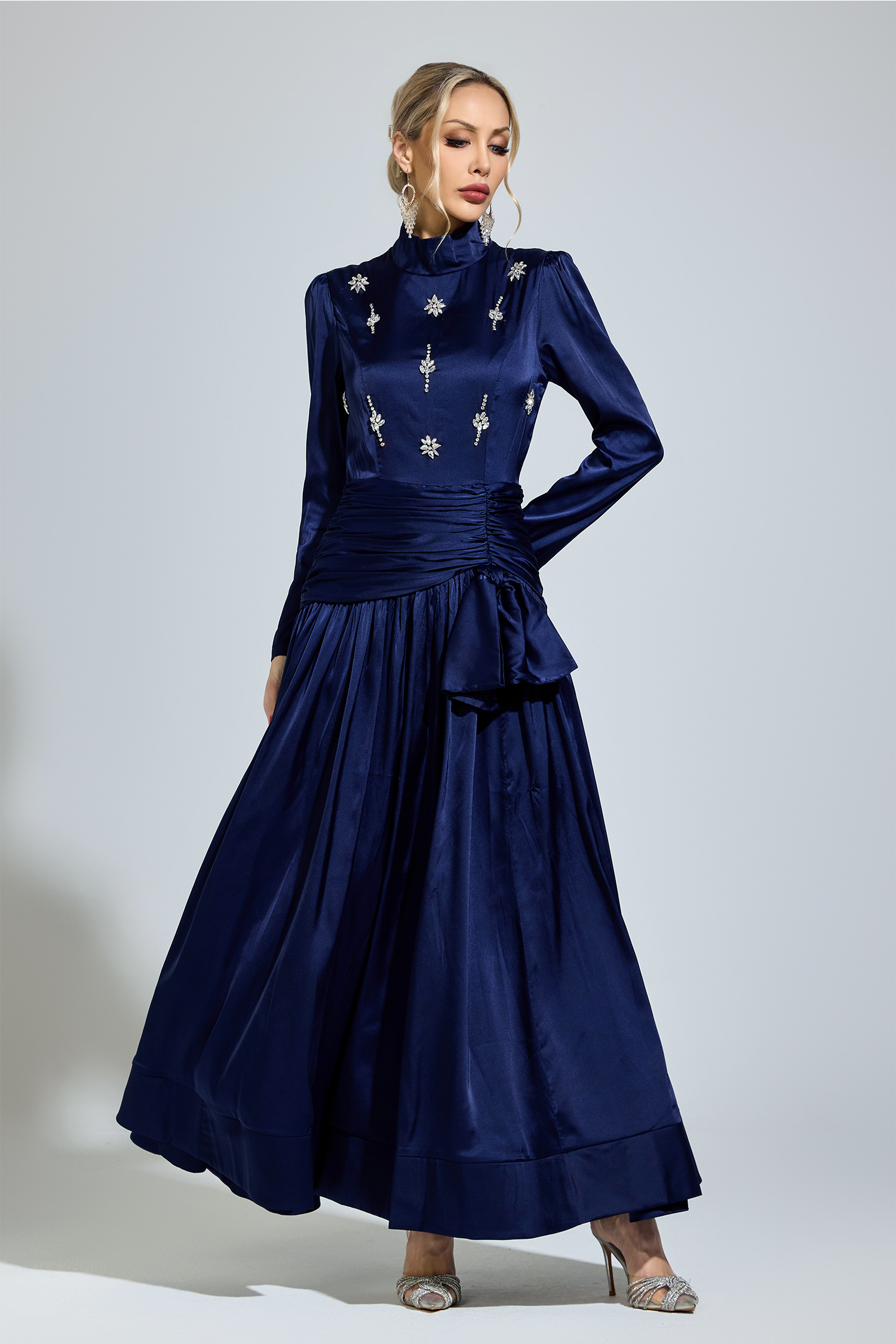 Cohen Blue Diamond Long Sleeve Dress