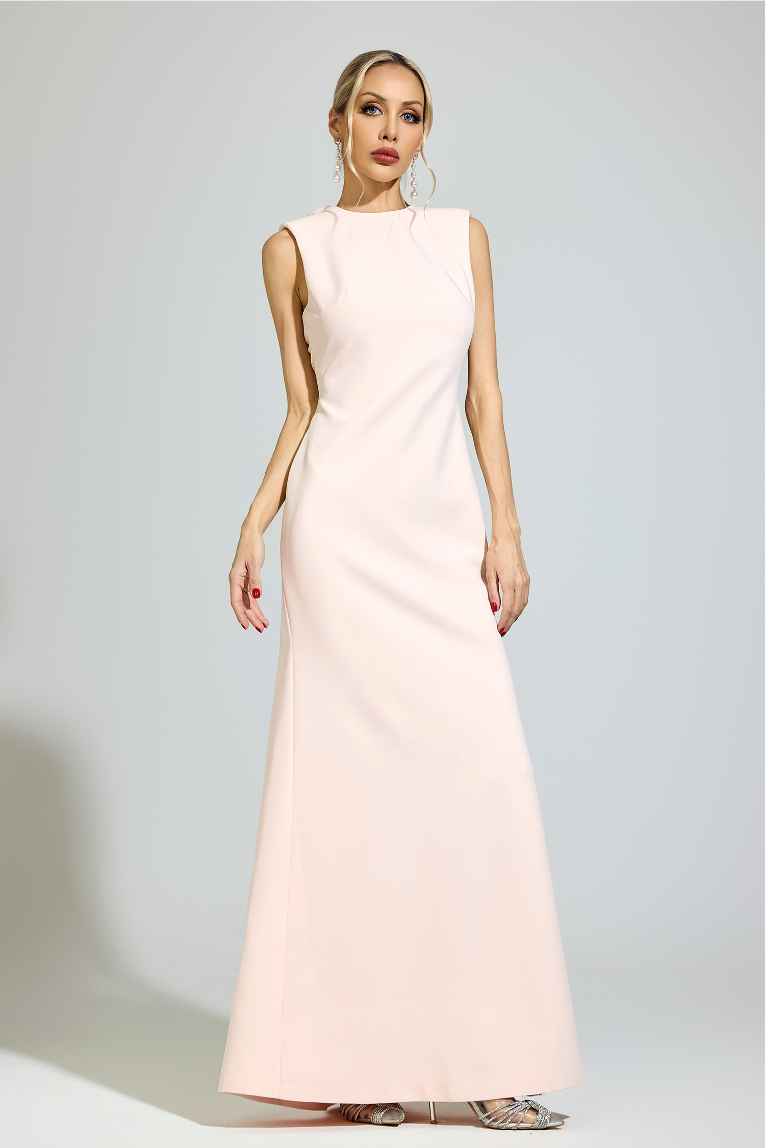 Hegel Pink Backless Formal Dress