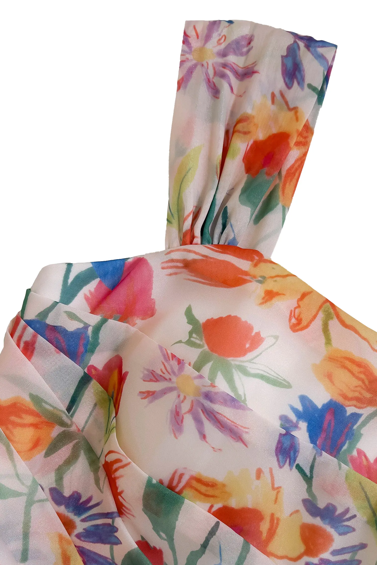 Debby Orange Flower Waist-cinching Dress-CATCHALL