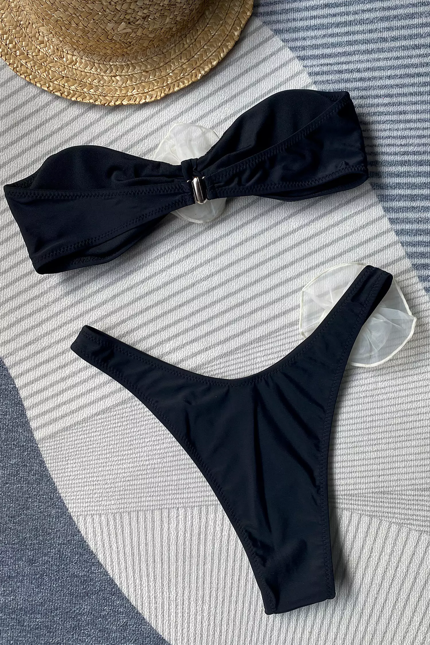 Austyn Black Rose Bustier Bikini-CATCHALL