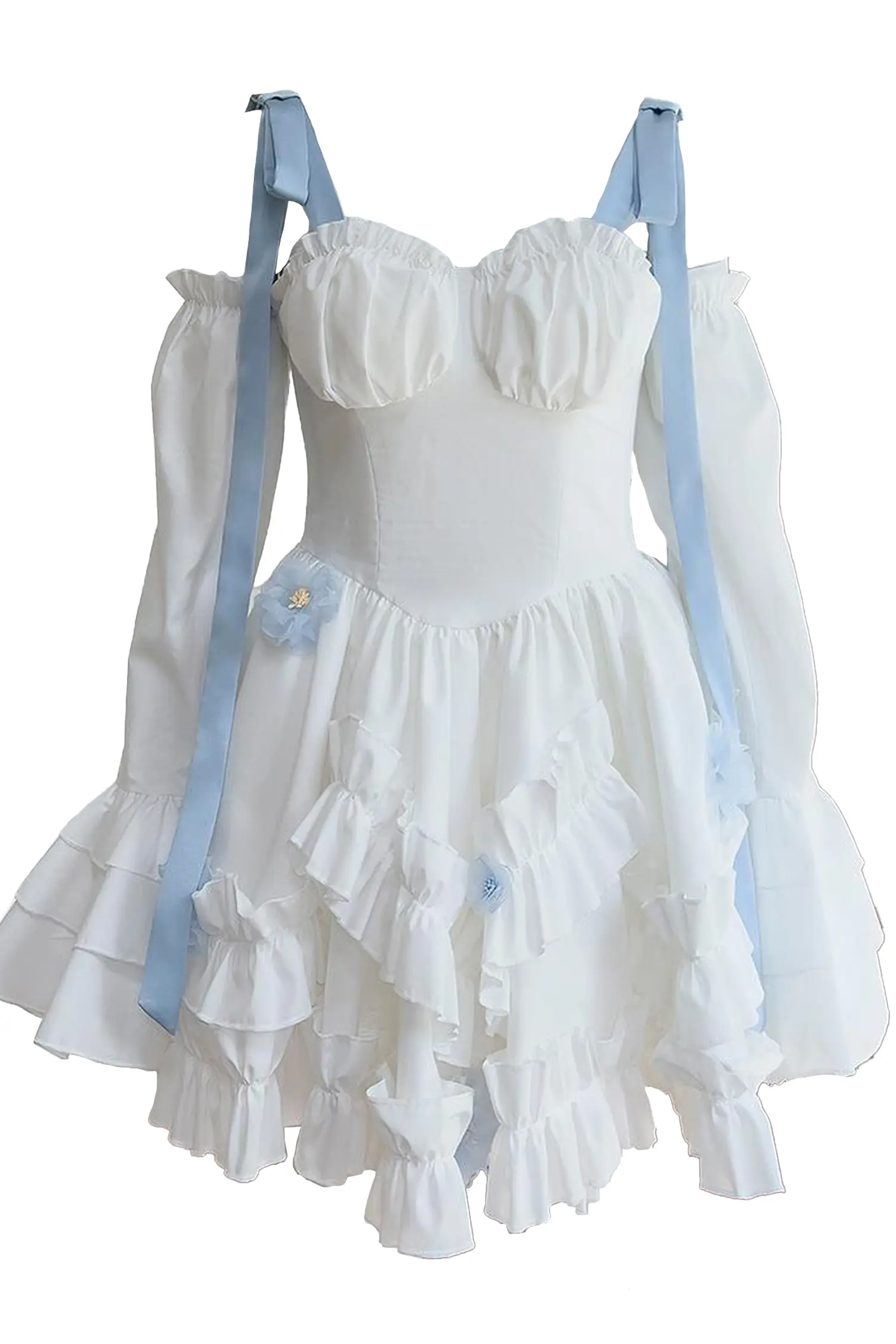 David White Ruched Mini Slip Dress-CATCHALL