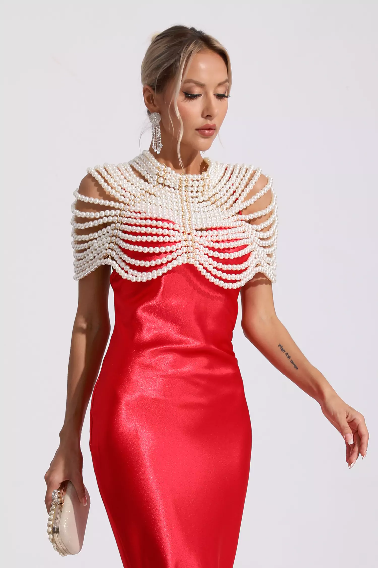 Rylee Multilayer Pearl Shawl Necklace-CATCHALL