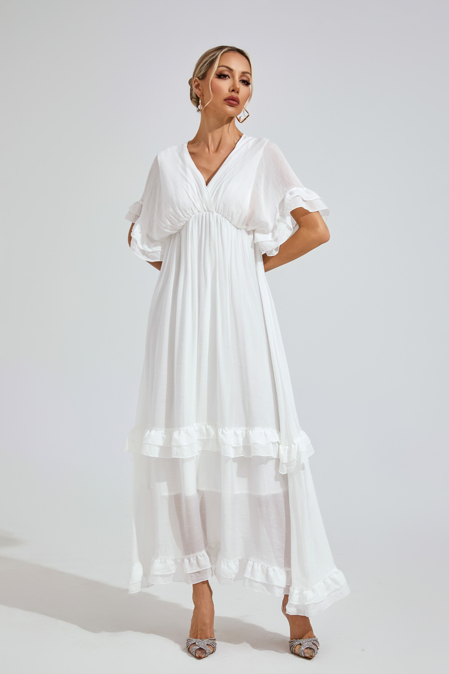 Axton White A-line Skater Dress