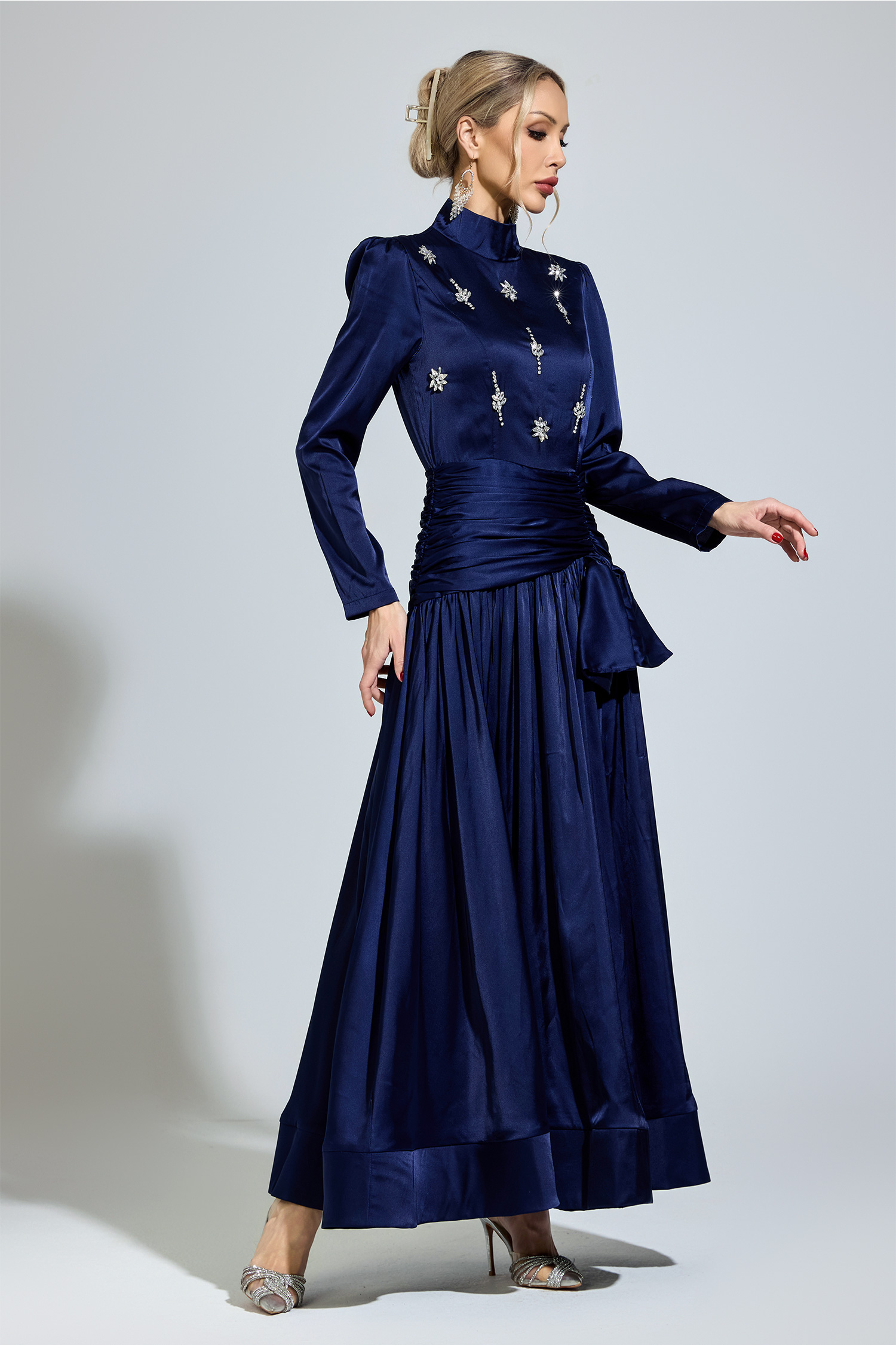 Cohen Blue Diamond Long Sleeve Dress