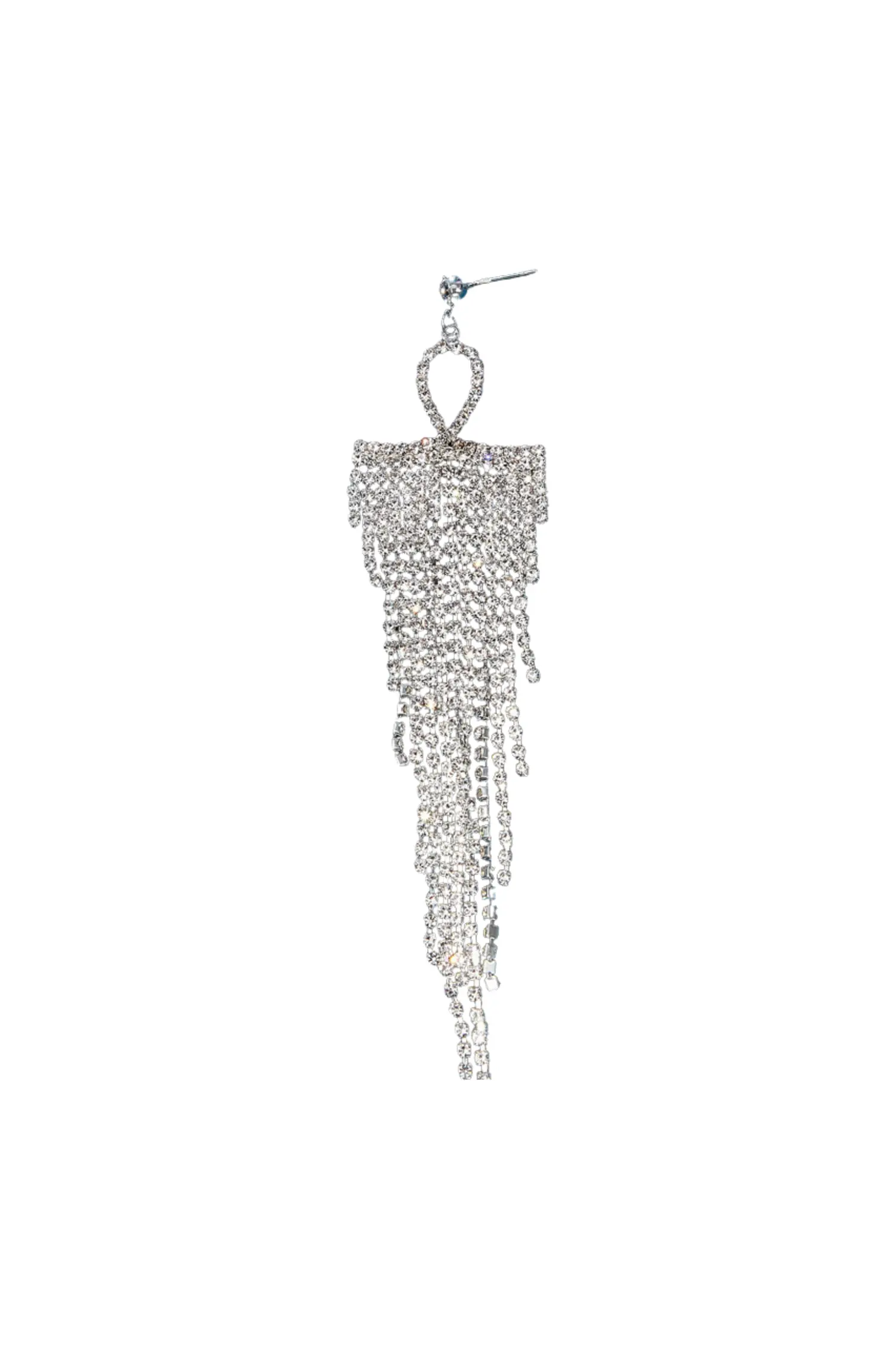 Arlene Silver Diamond Earrings-CATCHALL