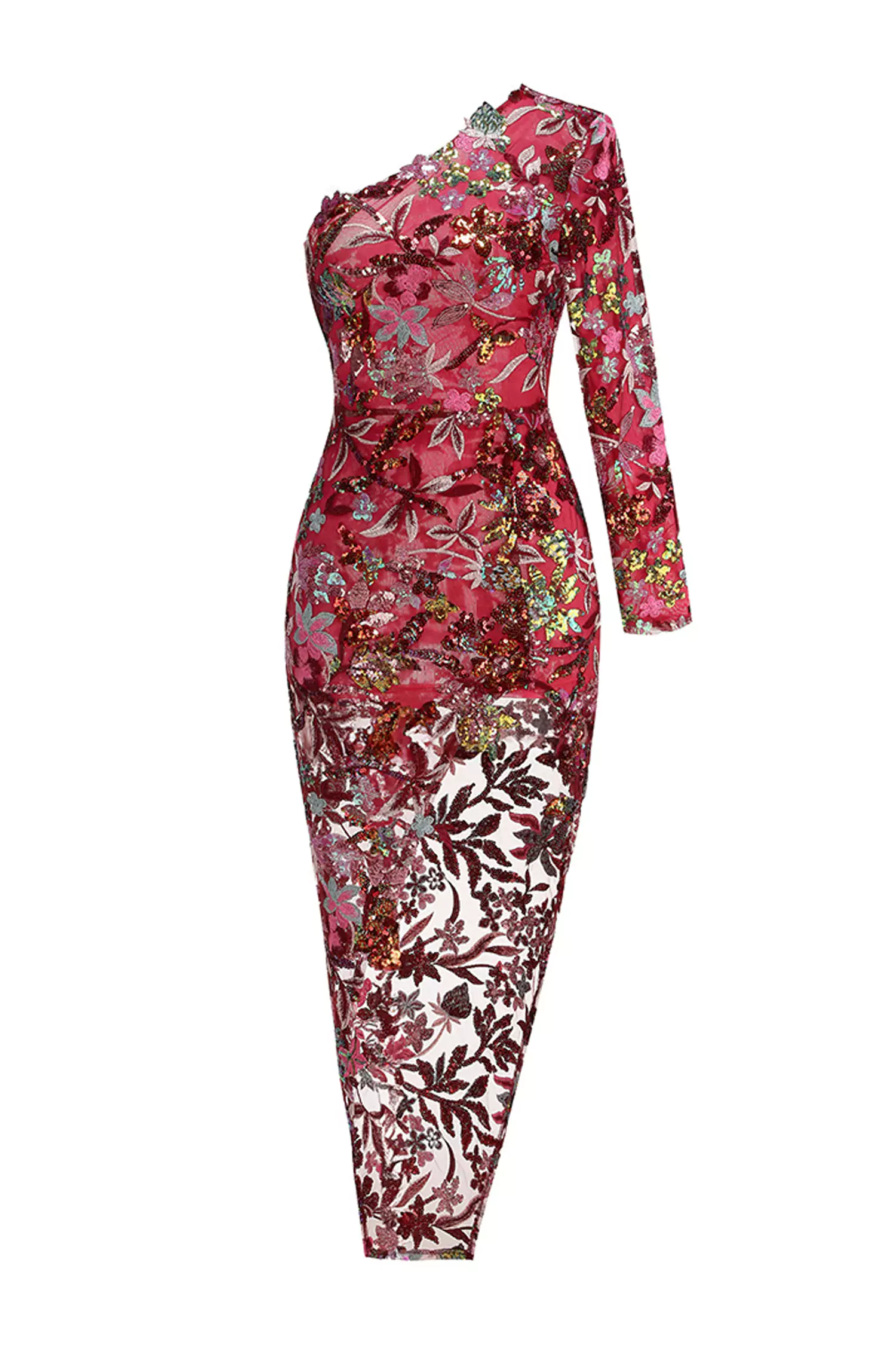 Jangeel Pink Slit Sequin Dress-CATCHALL