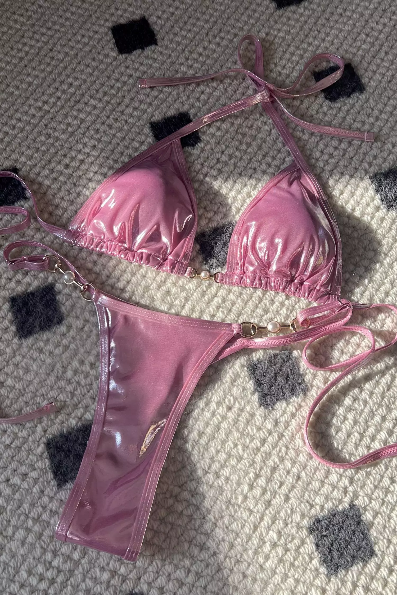 Paru Pink Halter Bikini-CATCHALL
