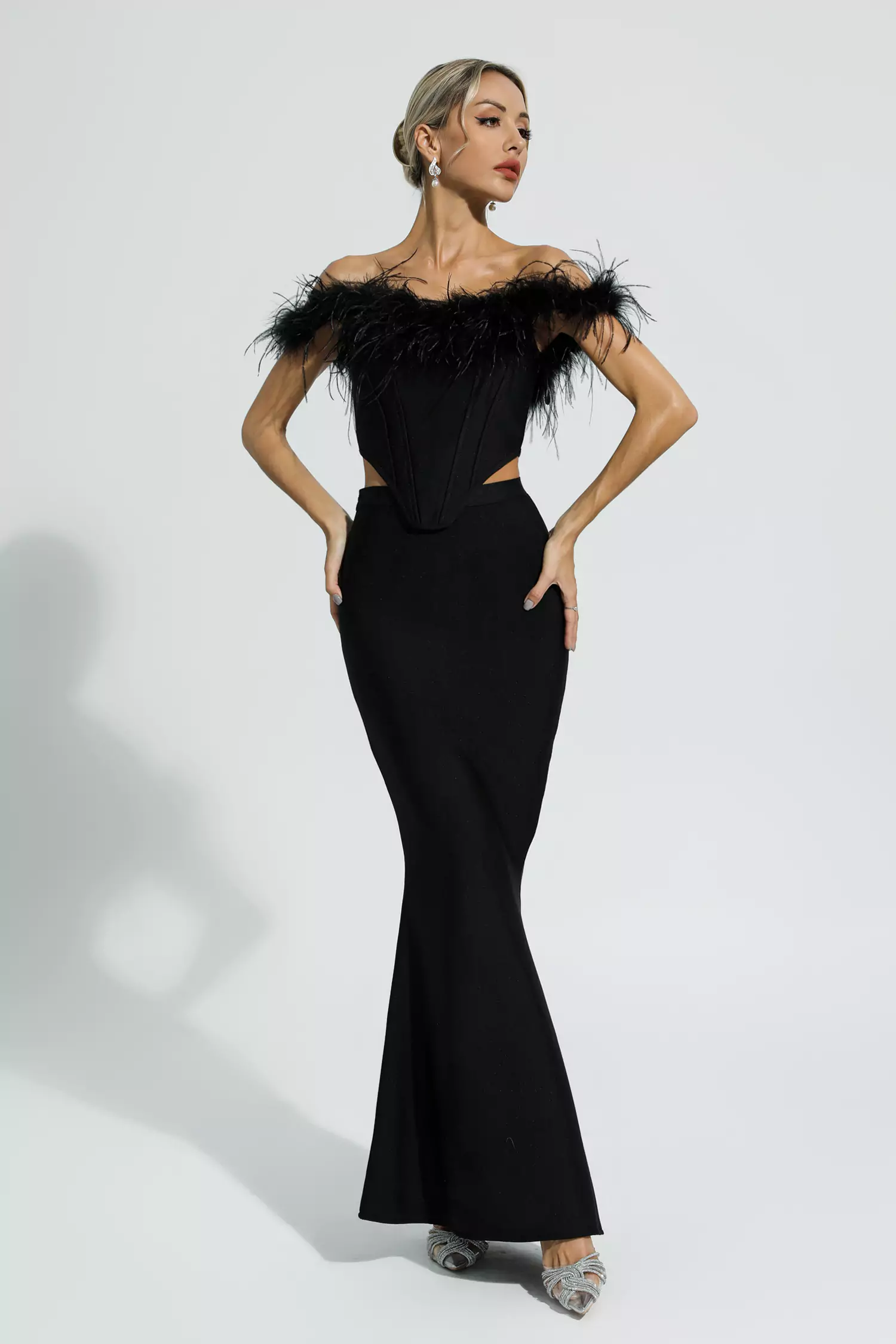 Ellianna Black Feather Bandage Set-CATCHALL