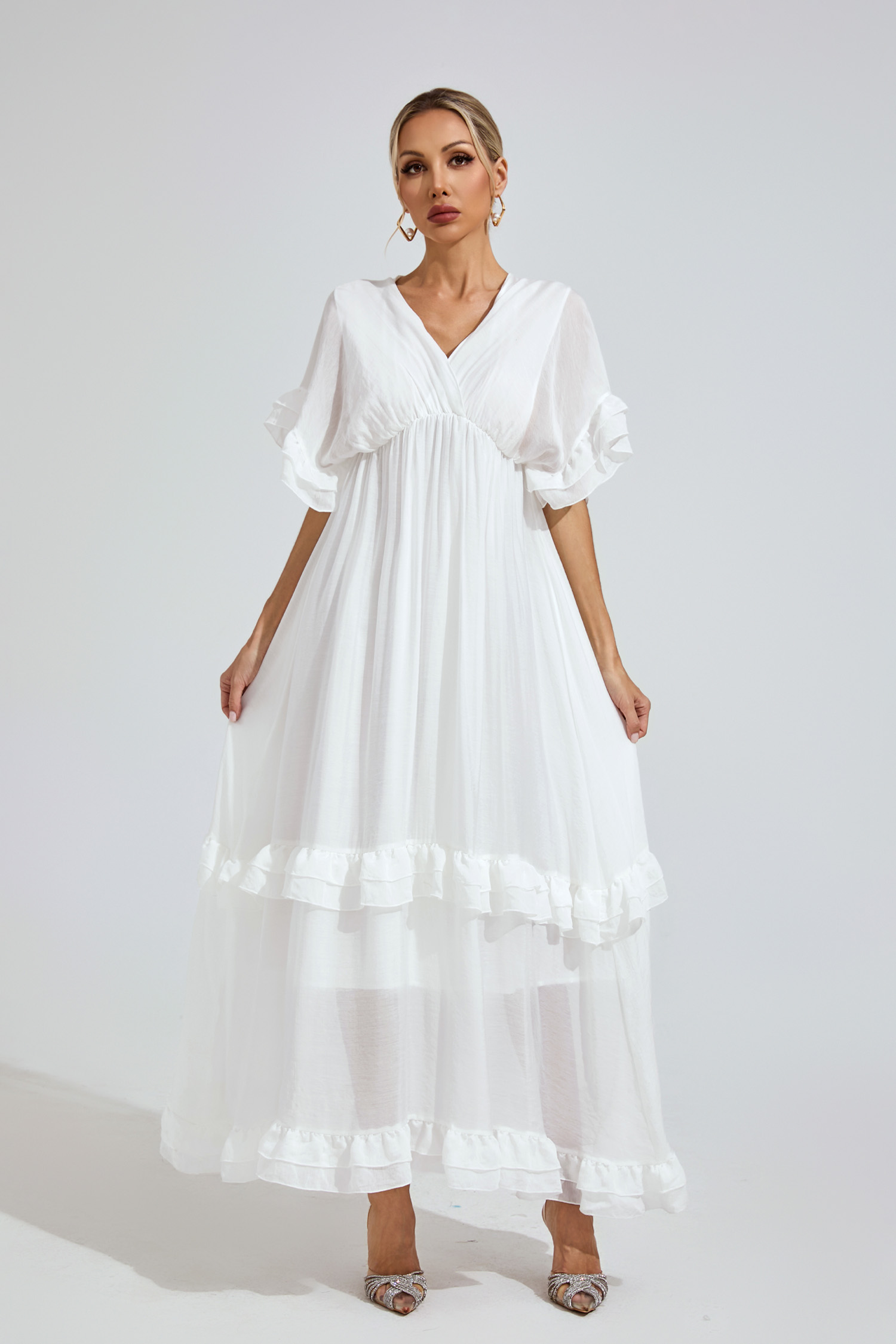 Axton White A-line Skater Dress