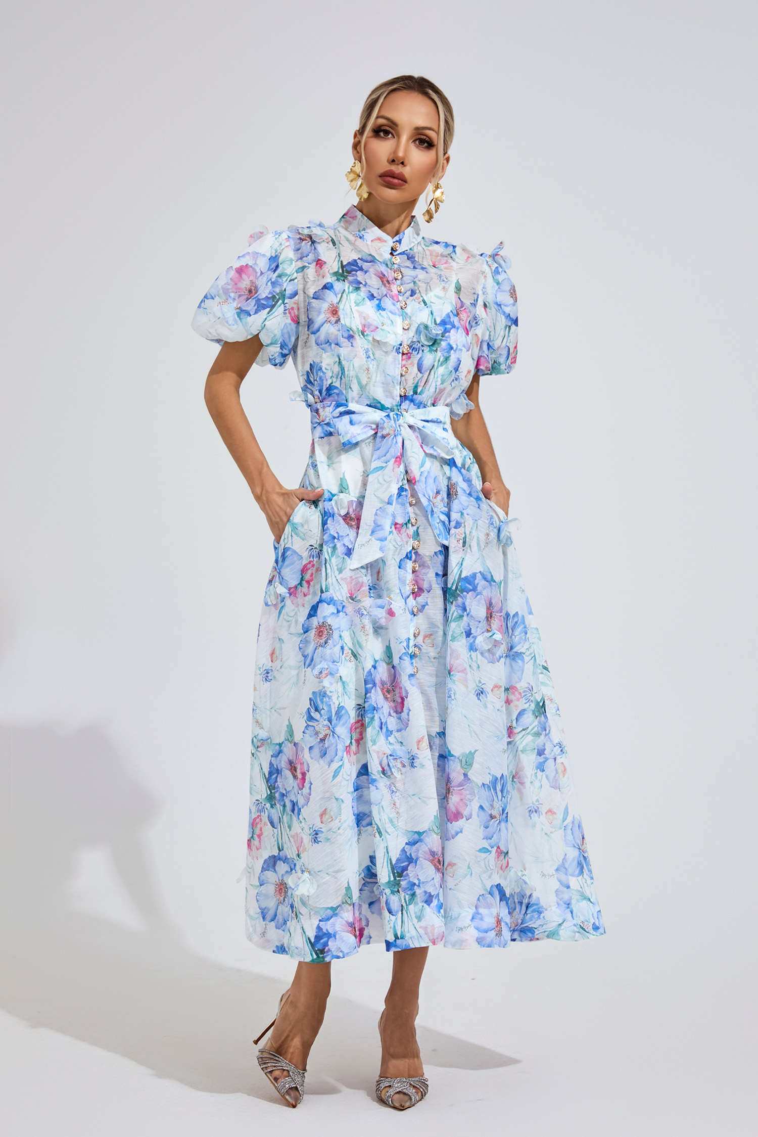 Dawson Cambridge Blue Corset Midi Dress