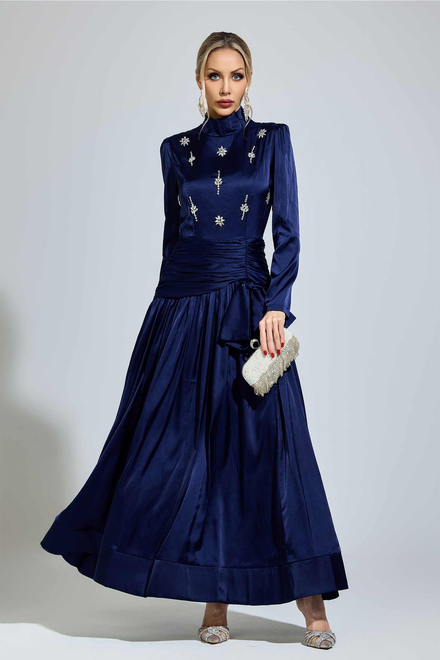 Cohen Blue Diamond Long Sleeve Dress