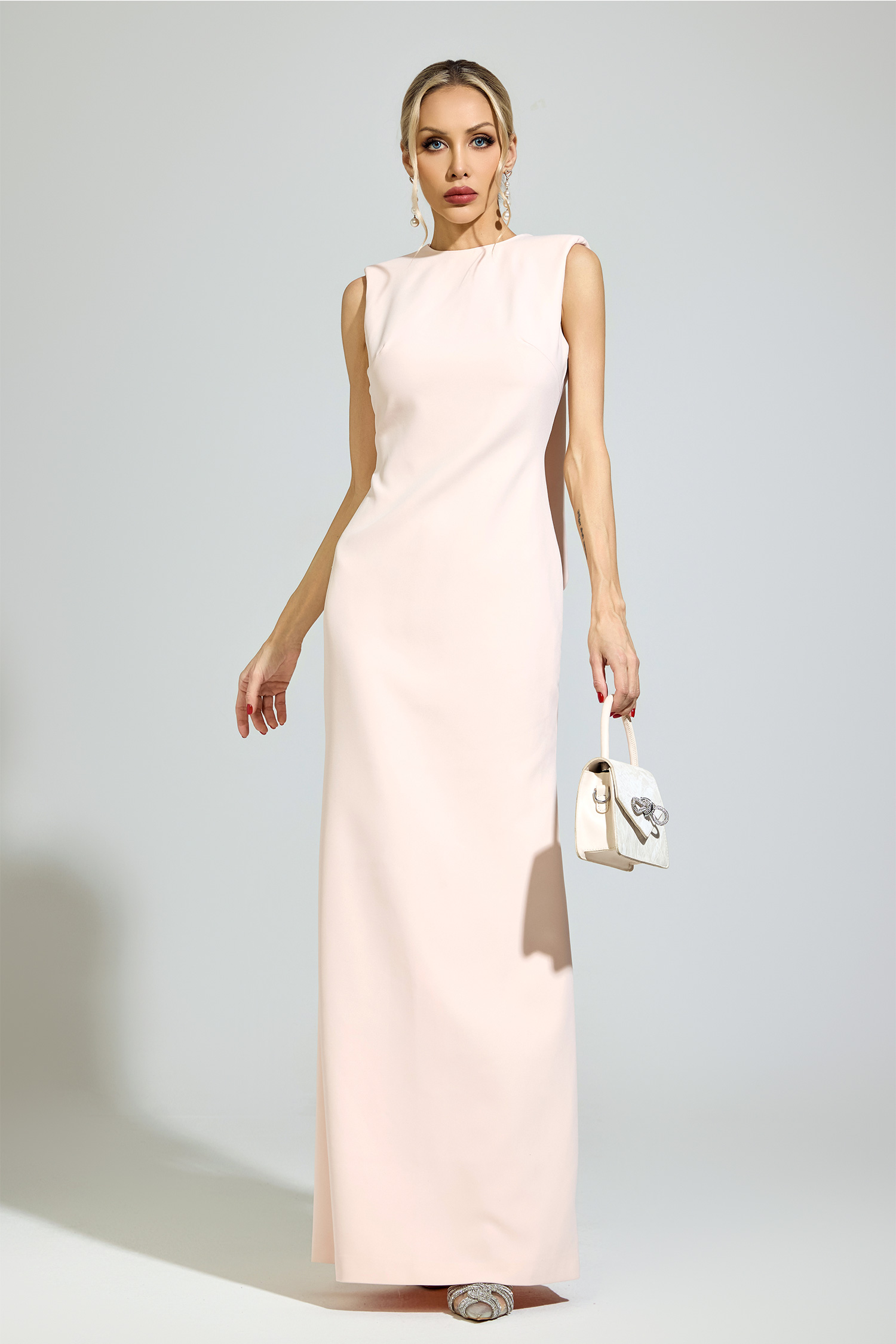 Hegel Pink Backless Formal Dress