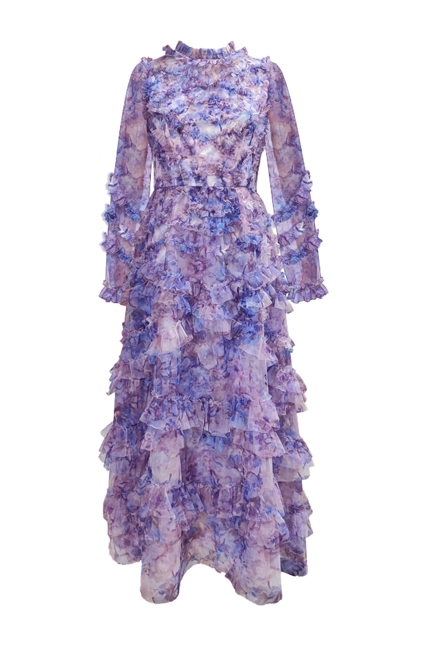 Saroyan Purple Floral Long Sleeve Dress