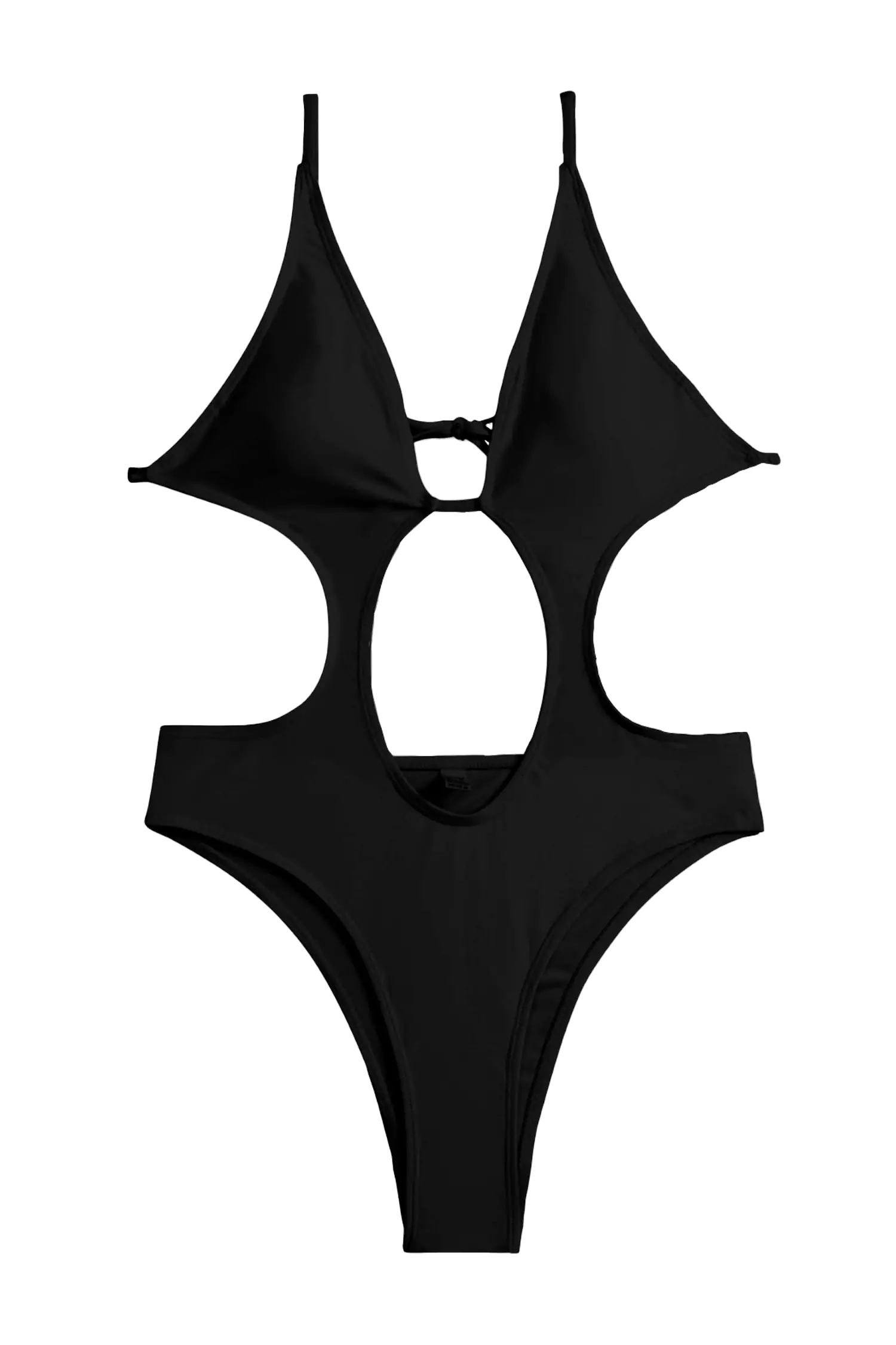 Lilianna Black Circle Cut Out  Swimwear-CATCHALL