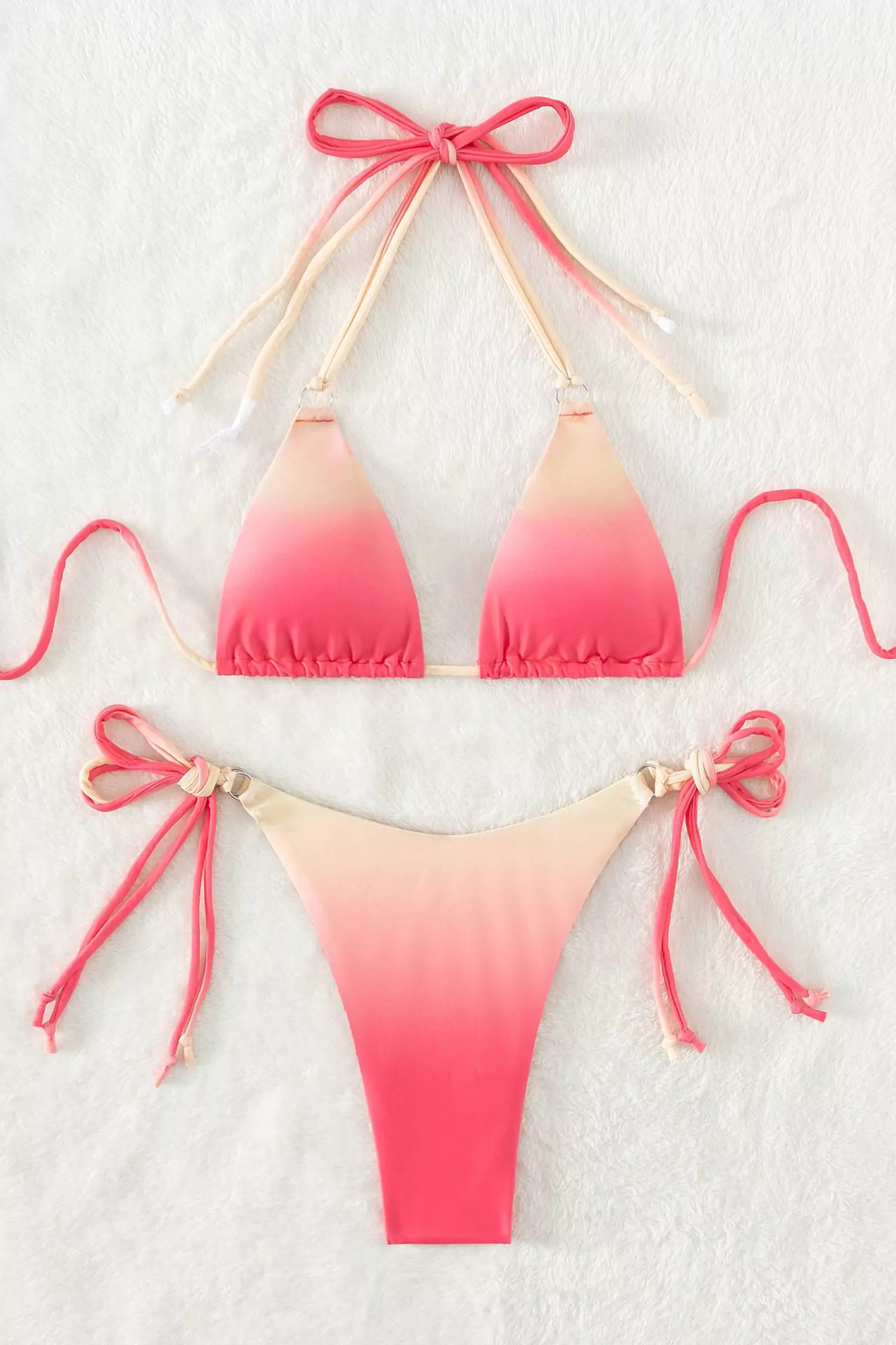 Cecillia Gradient Pink Halter Bikini-CATCHALL