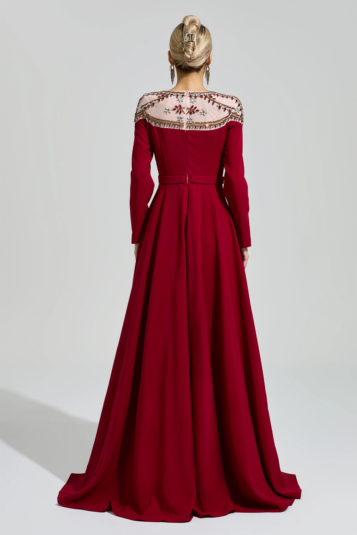 Schweitzer Red Tulle Evening Dress