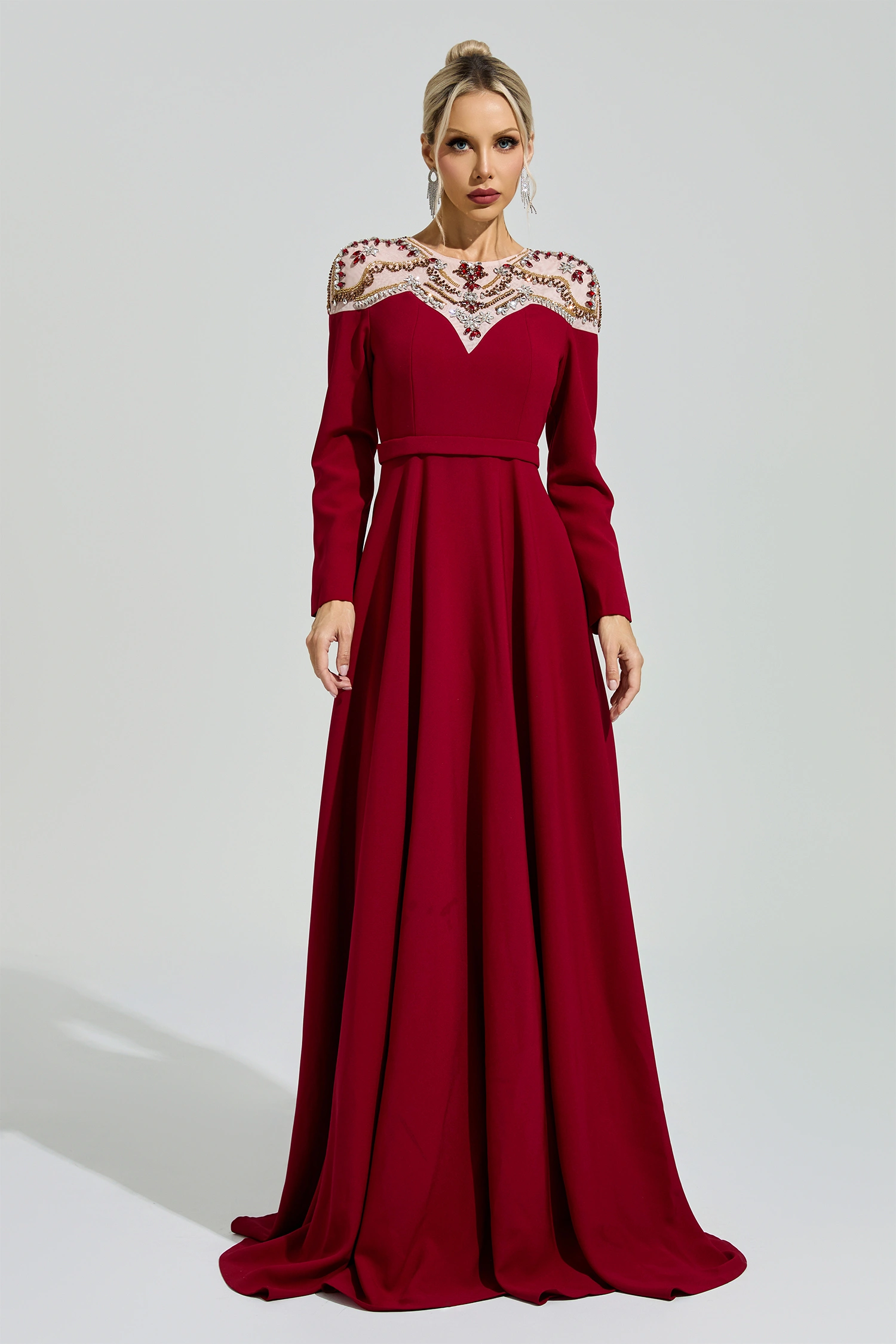 Schweitzer Red Tulle Evening Dress