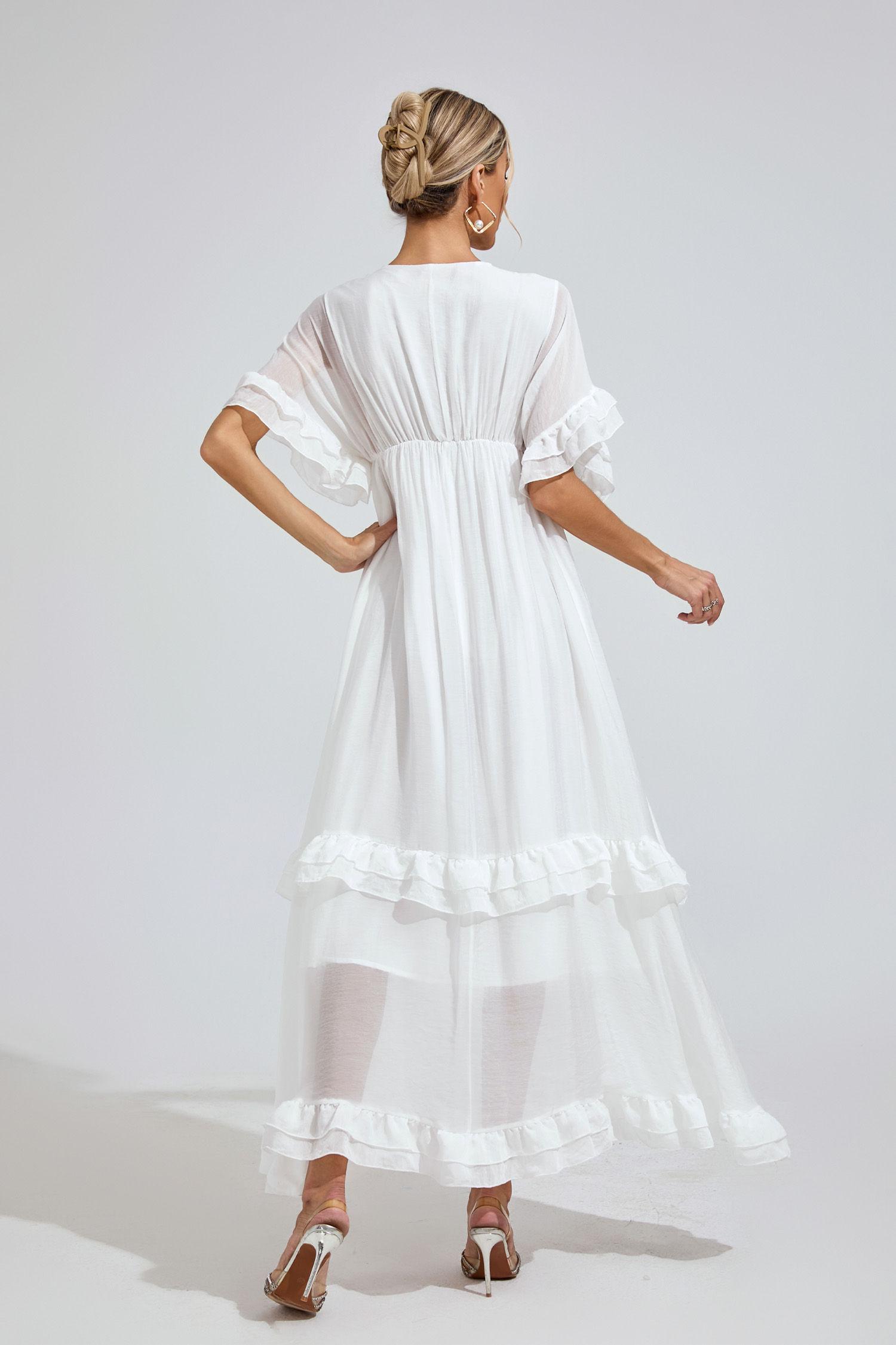 Axton White A-line Skater Dress