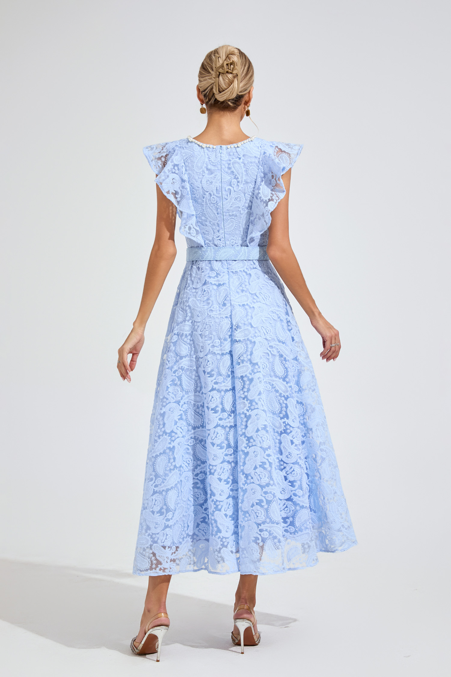 Carter Sapphire Blue Wrap Midi Dress