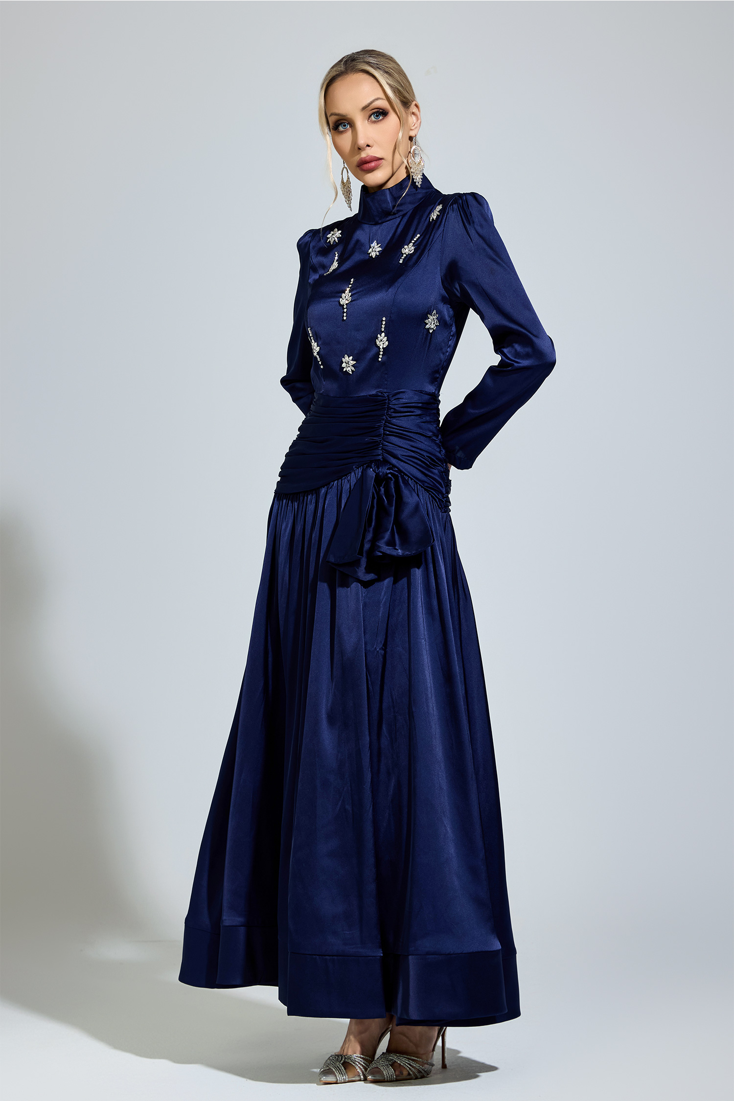 Cohen Blue Diamond Long Sleeve Dress