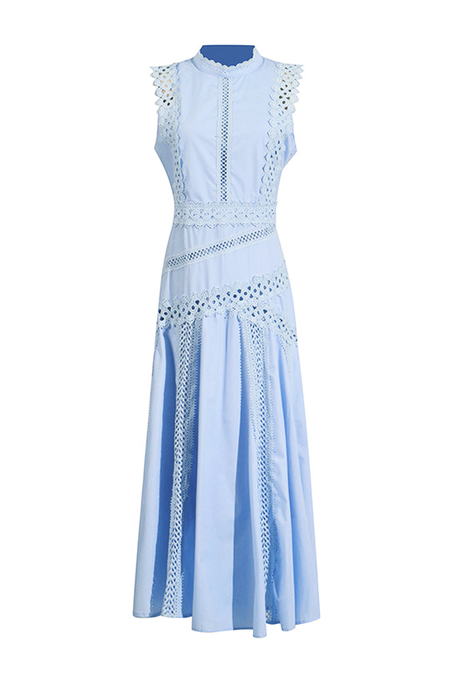 Susanna Blue Sleeveless Lace Dress