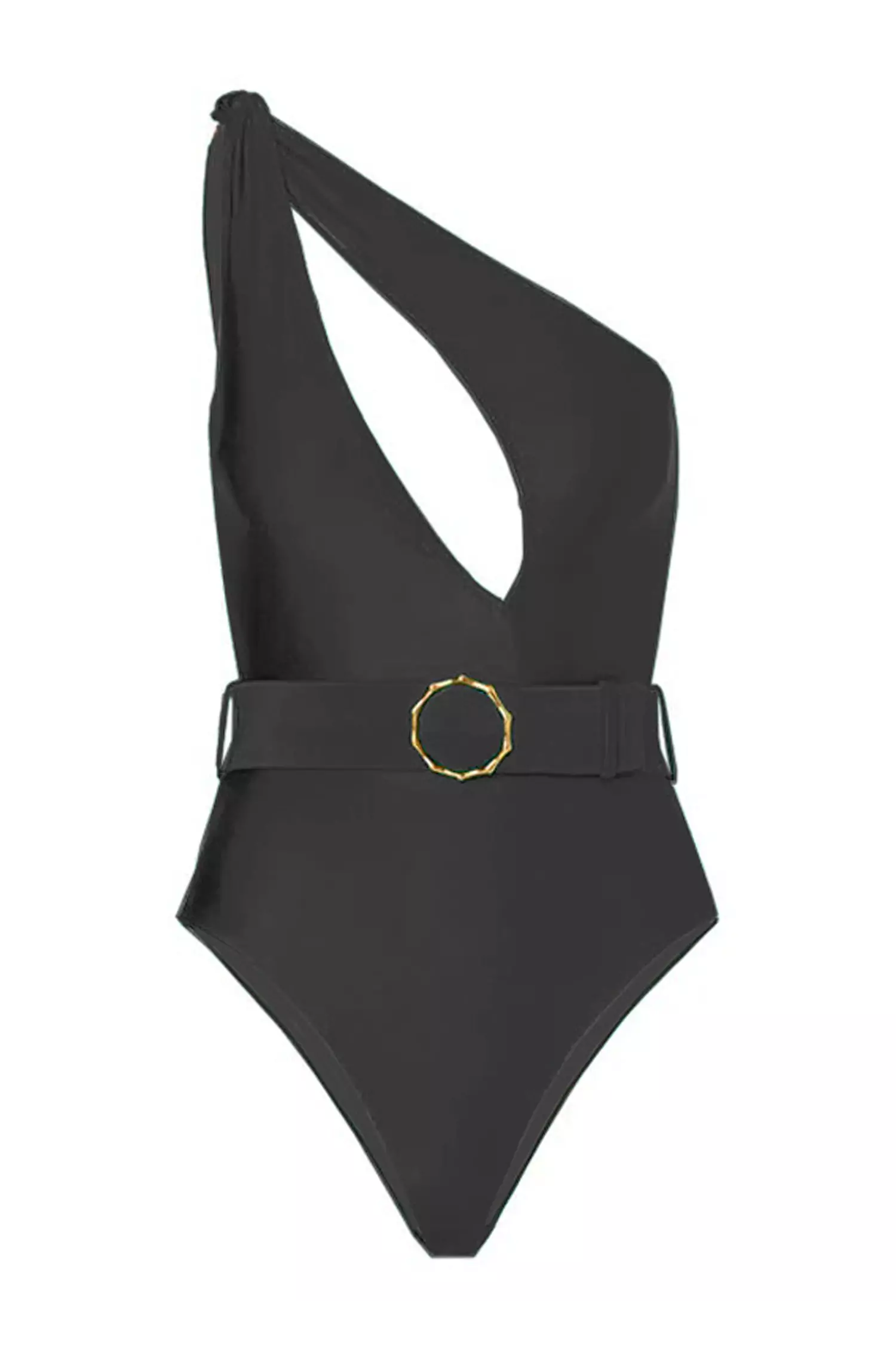 Scarlette Black One Shoulder Belted Swimwear-CATCHALL